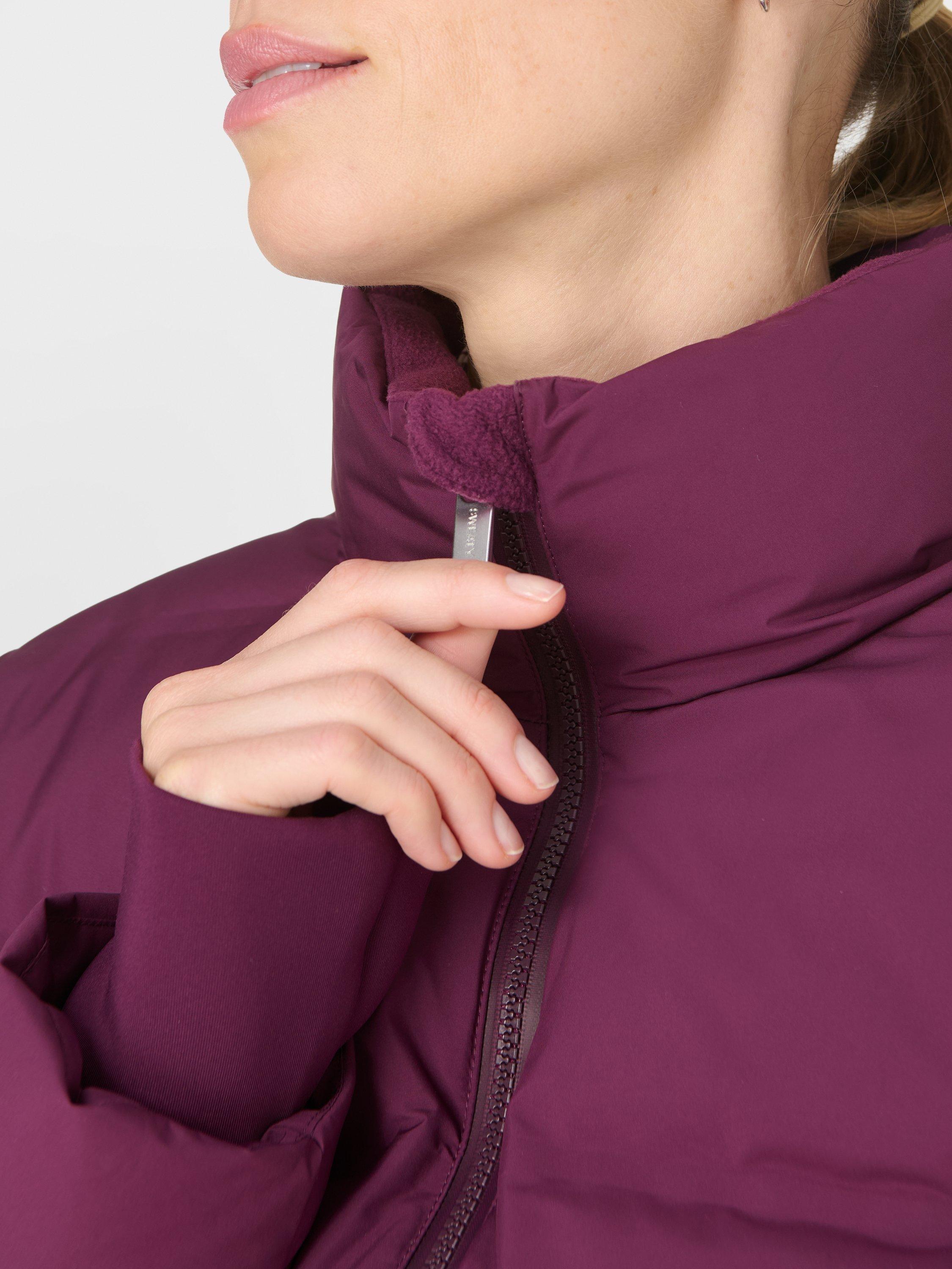 Product image 8 of 9, which shows Sweaty Betty Cropped Waterproof Ski Jacket, Plum Purple, XXS