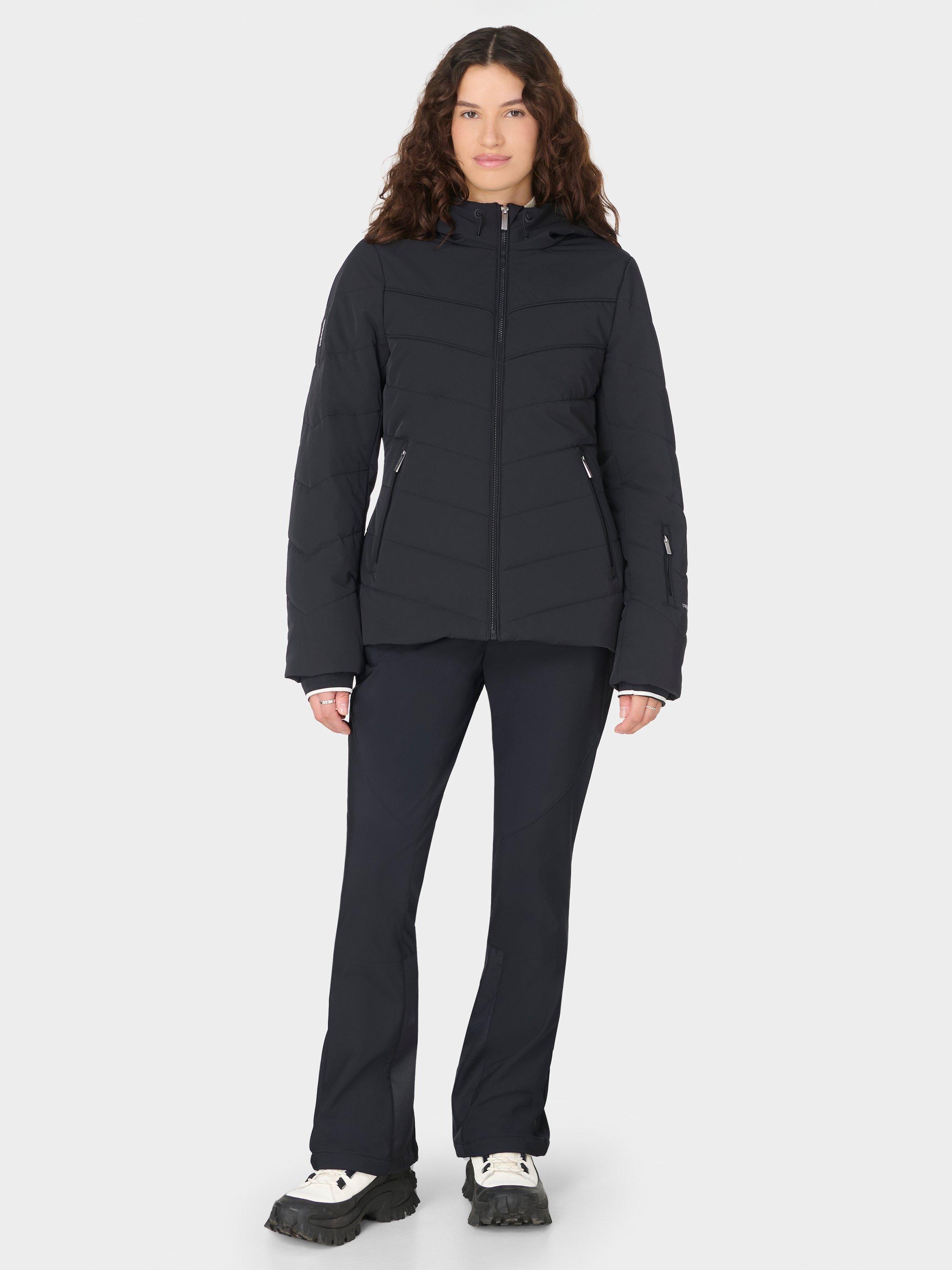 Product image 3 of 10, which shows Sweaty Betty Exploration Water Resistant Chevron Ski Jacket, Black, XXS