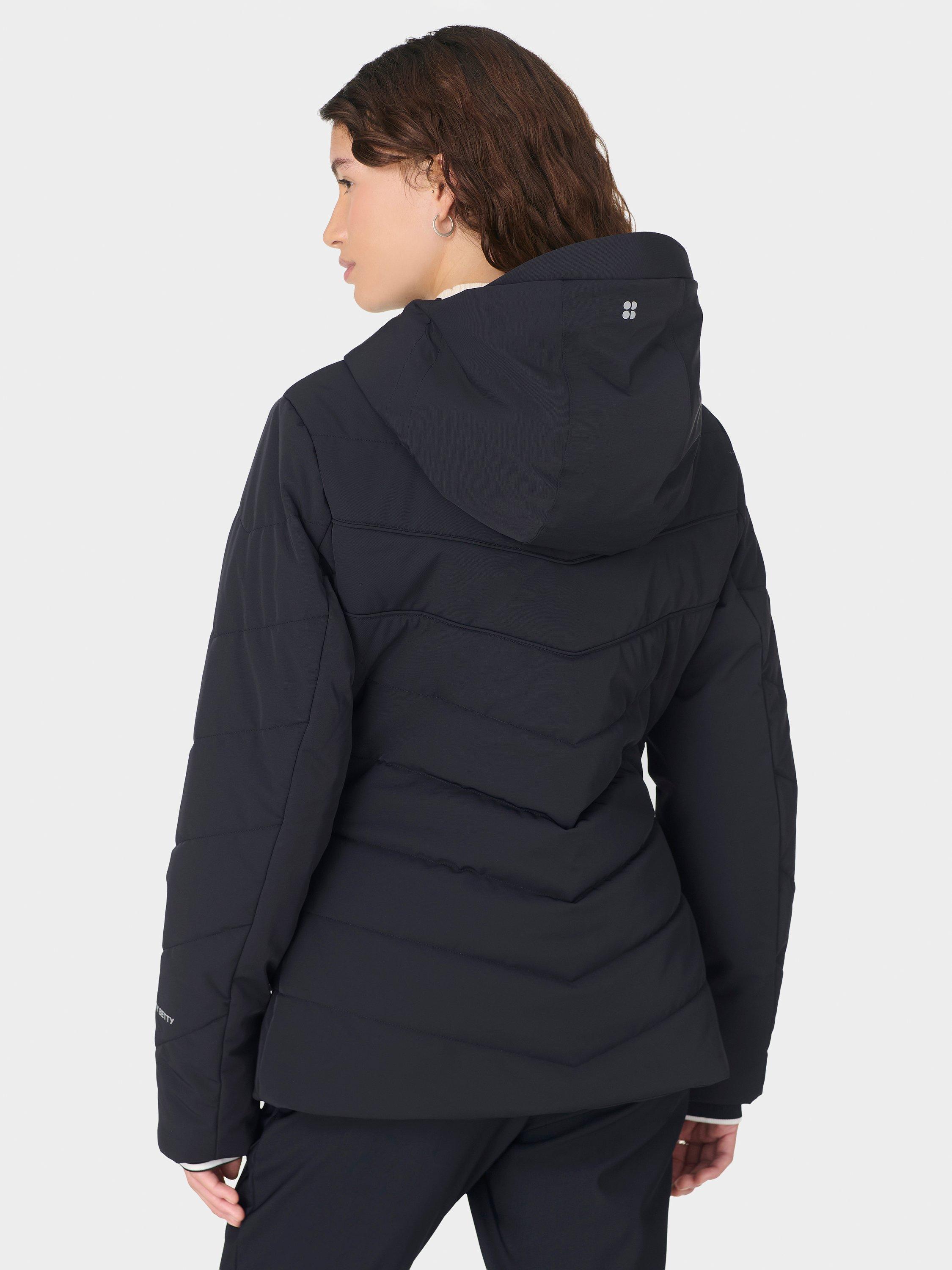 Product image 7 of 10, which shows Sweaty Betty Exploration Water Resistant Chevron Ski Jacket, Black, XXS
