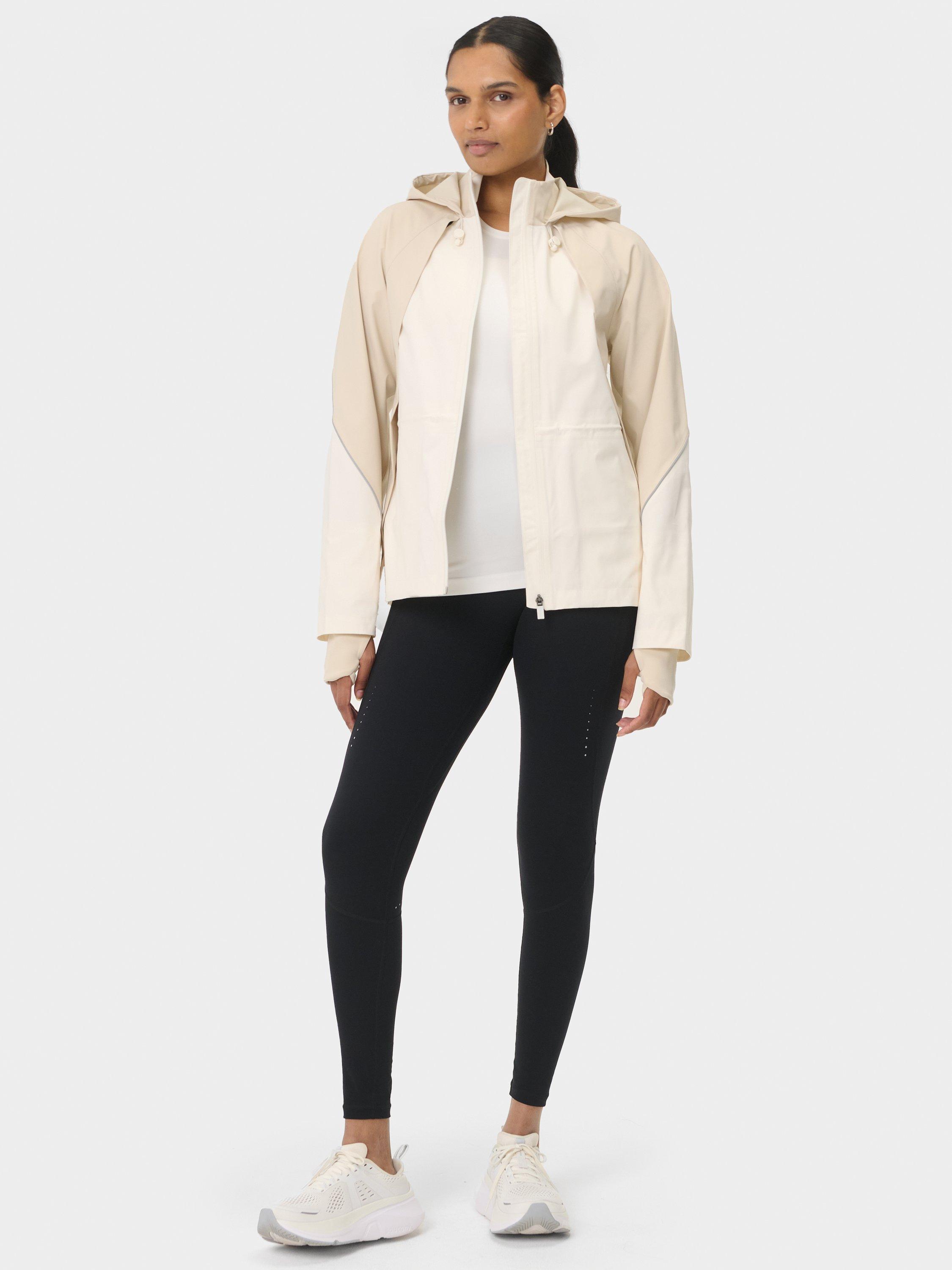 Product image 3 of 8, which shows Sweaty Betty Waterproof Running Jacket, Dove White, M