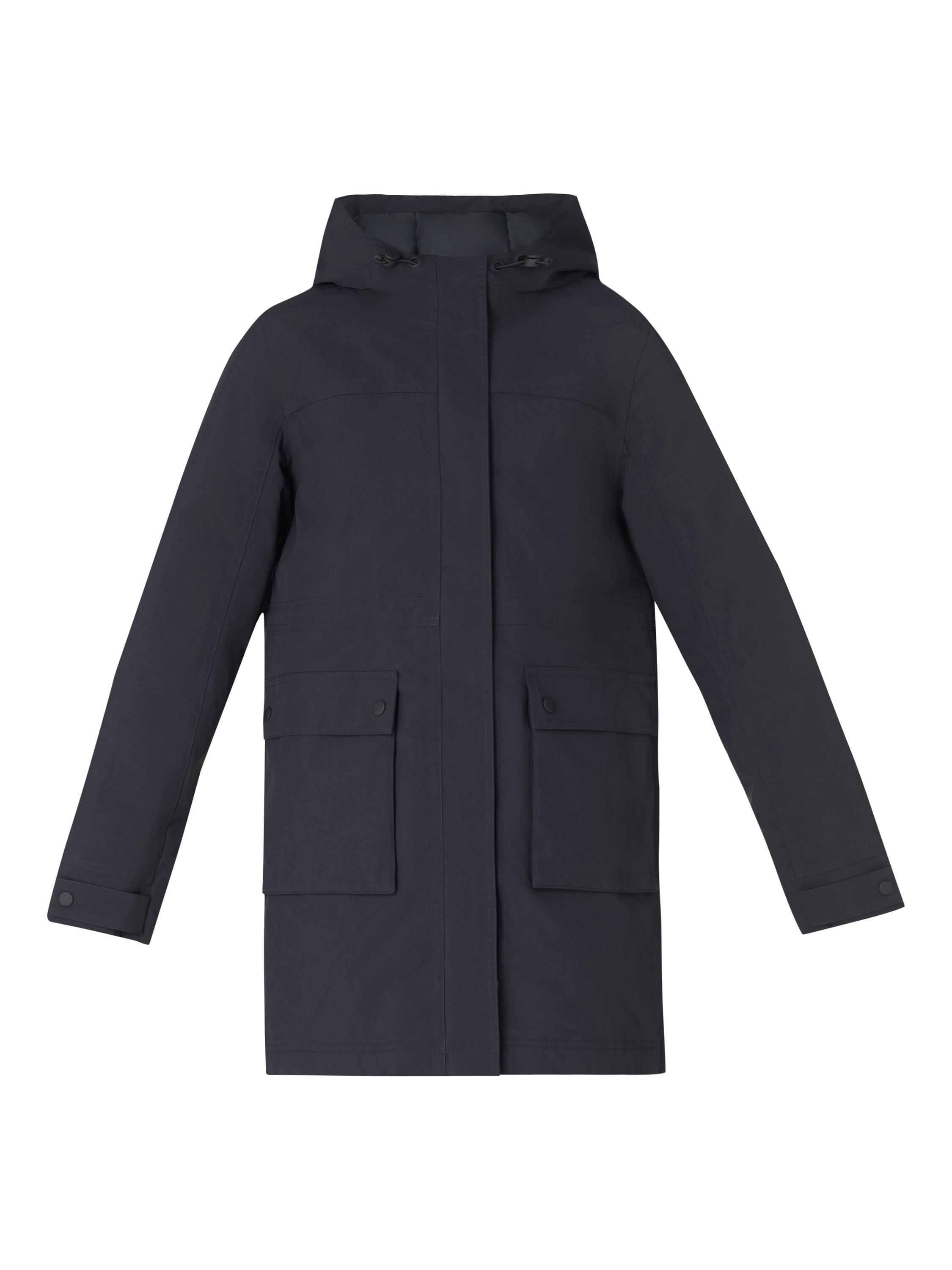 Product image 4 of 8, which shows Sweaty Betty Winter Stride Waterproof Coat, Black, XXS