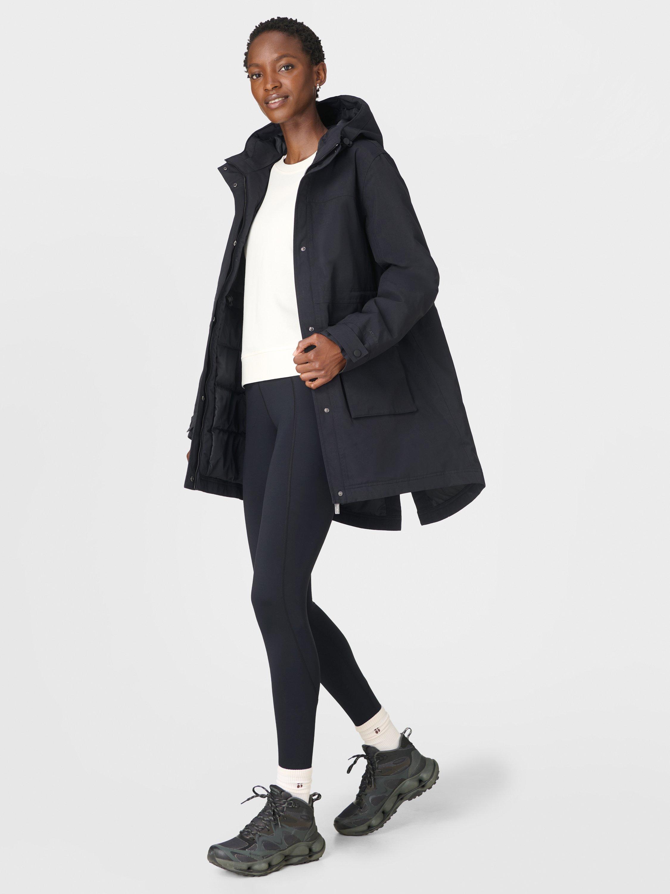 Product image 8 of 8, which shows Sweaty Betty Winter Stride Waterproof Coat, Black, XXS