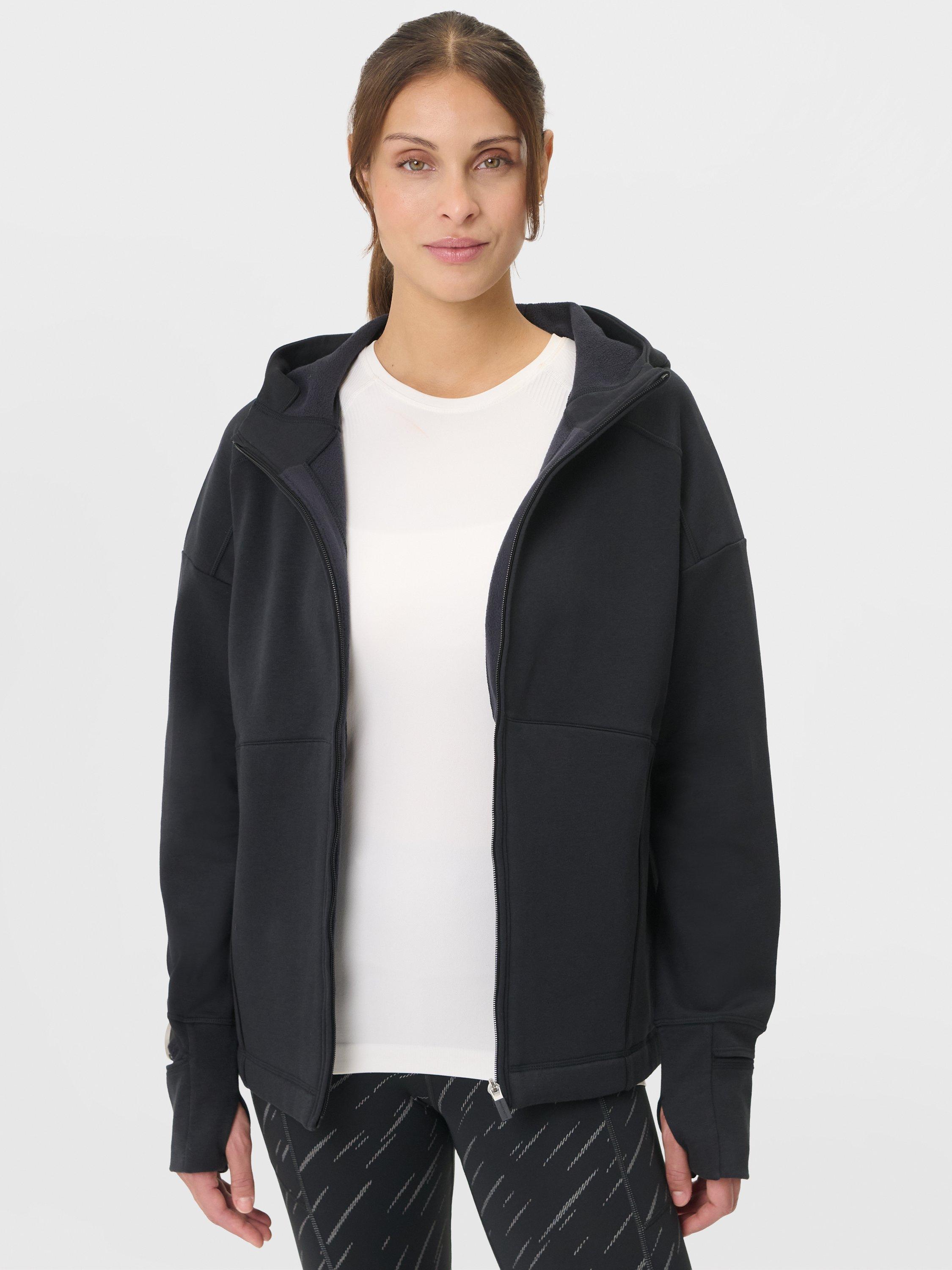 Sweat à capuche avec motif pailleté fille noir