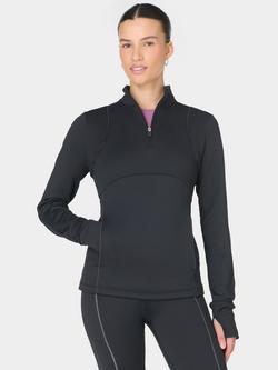 Sweaty Betty Therma Half Zip Midlayer, Black