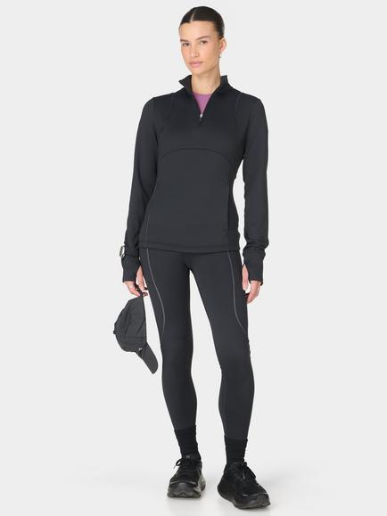 Sweaty Betty Therma Half Zip Midlayer - view 2, Black