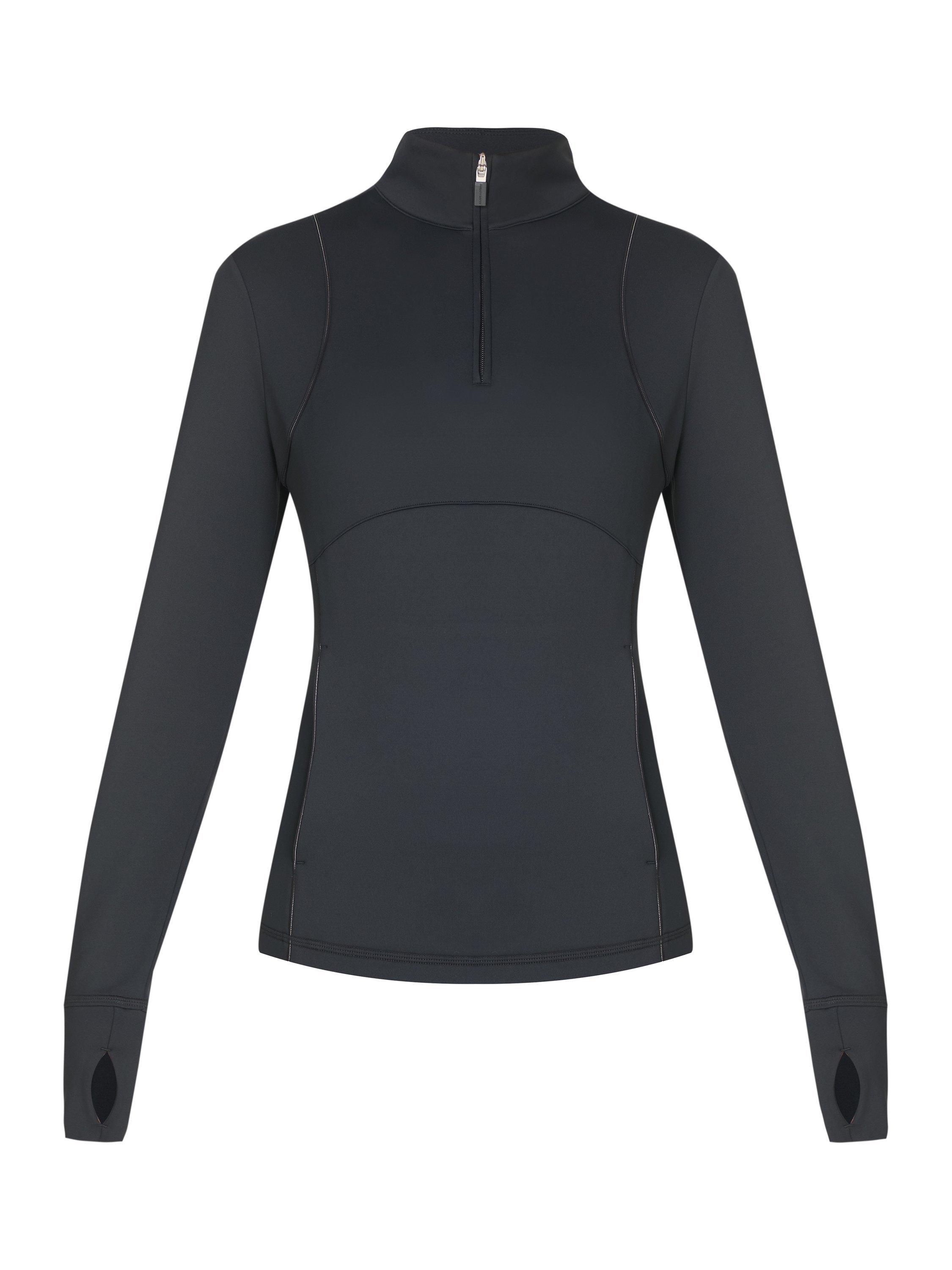 Product image 4 of 6, which shows Sweaty Betty Therma Half Zip Midlayer, Black, XXS