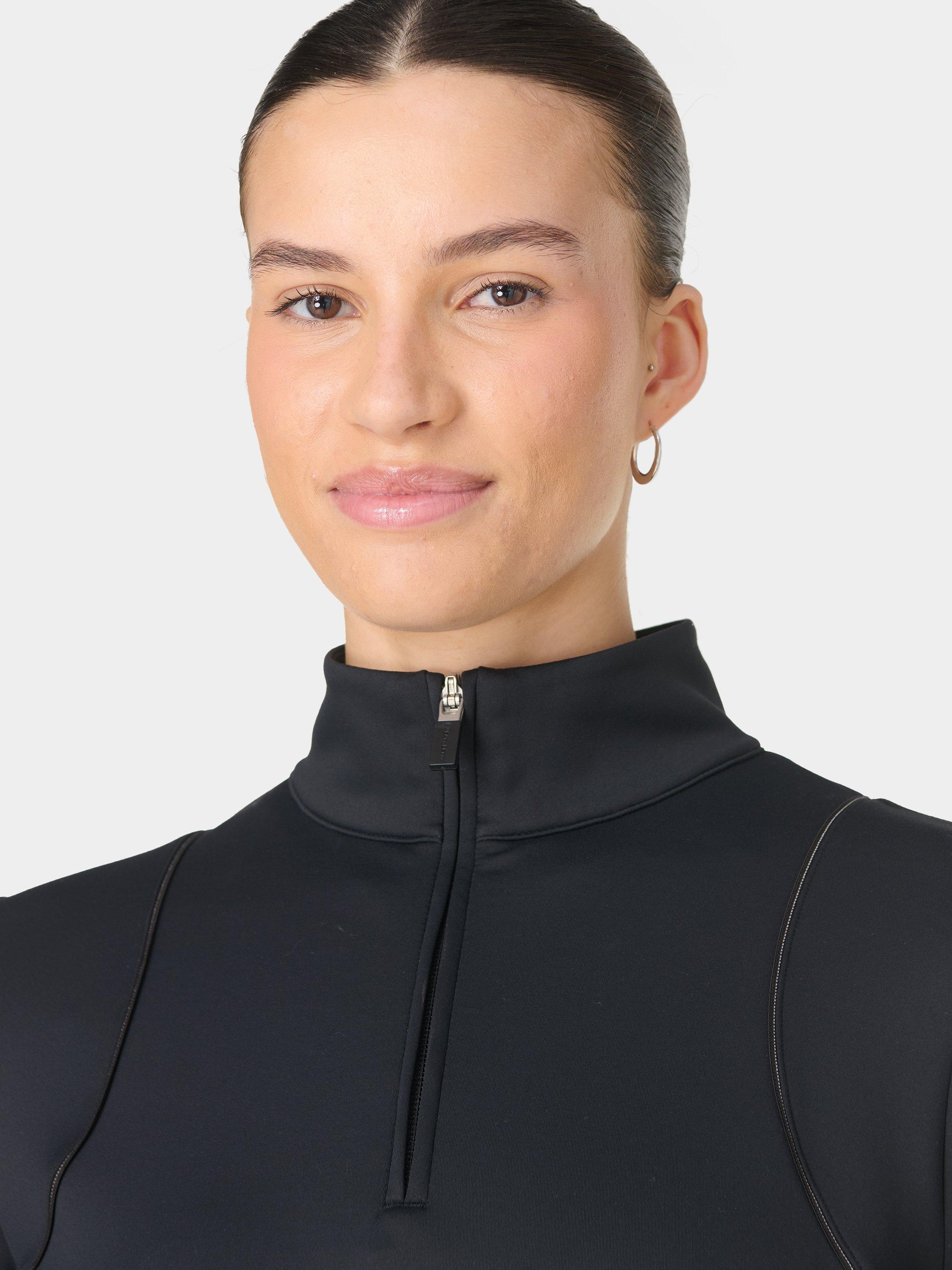 Product image 6 of 6, which shows Sweaty Betty Therma Half Zip Midlayer, Black, XXS