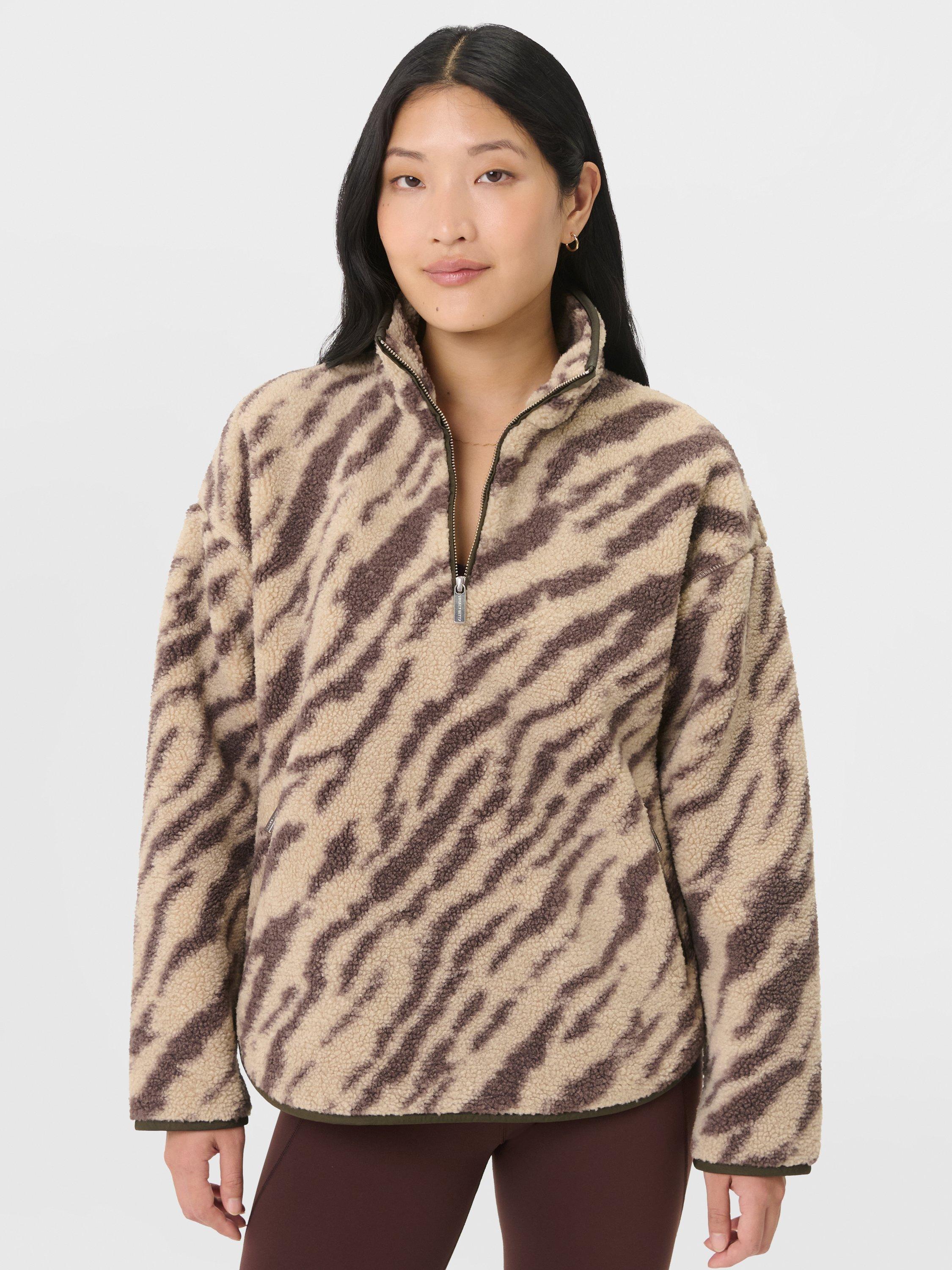 Sweaty Betty Plush Half Zip Fleece, Beige/Brown