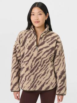 Sweaty Betty Plush Half Zip Fleece, Beige/Brown, Beige/Brown