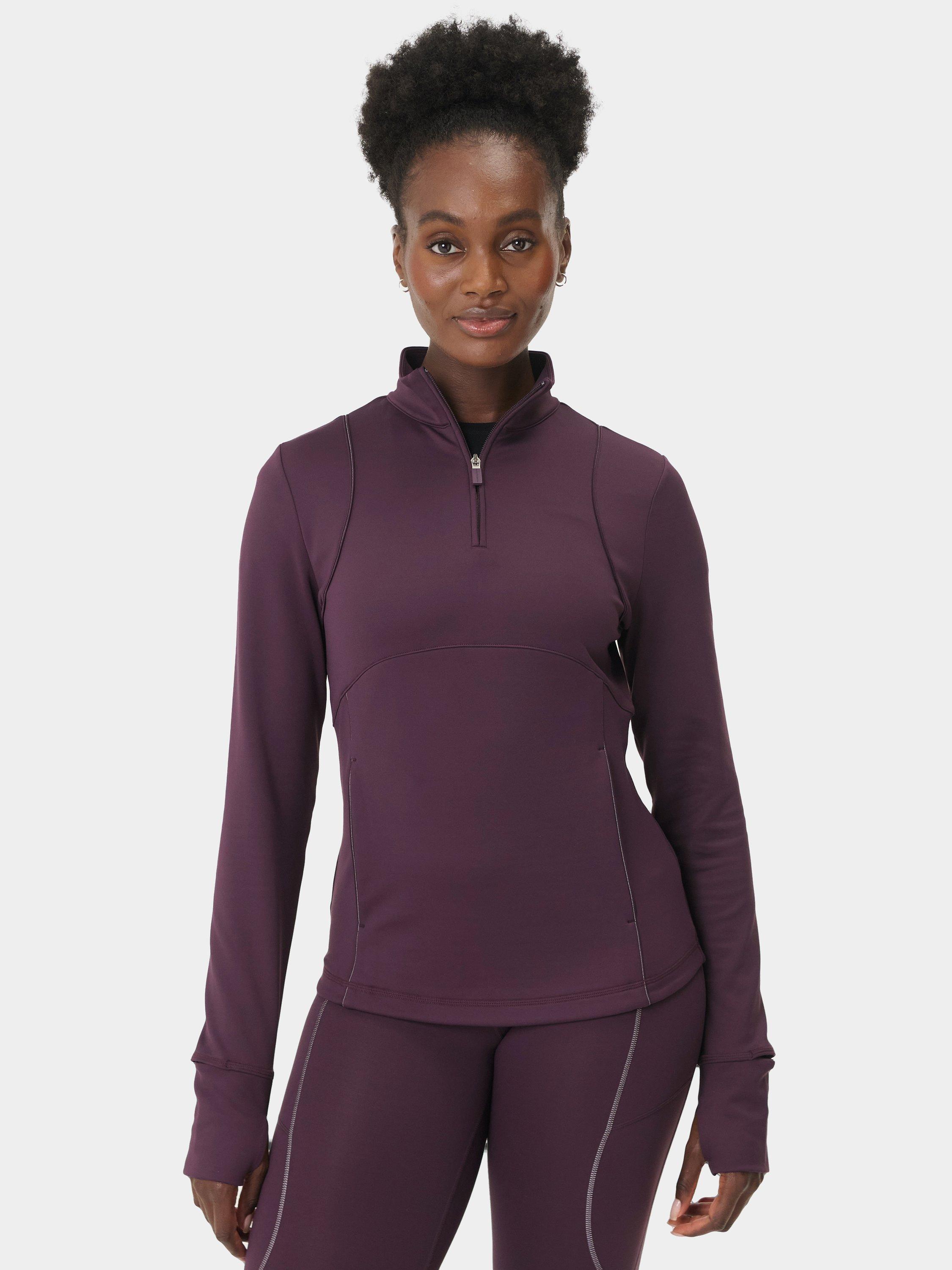 Product image 1 of 7, which shows Sweaty Betty Therma Half Zip Midlayer, Neptune Purple, XXS
