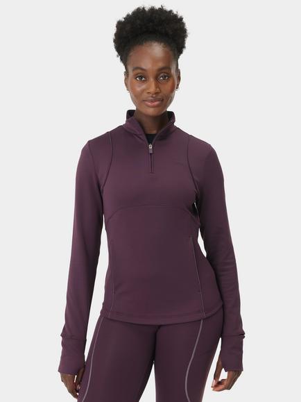 Sweaty Betty Therma Half Zip Midlayer, Neptune Purple