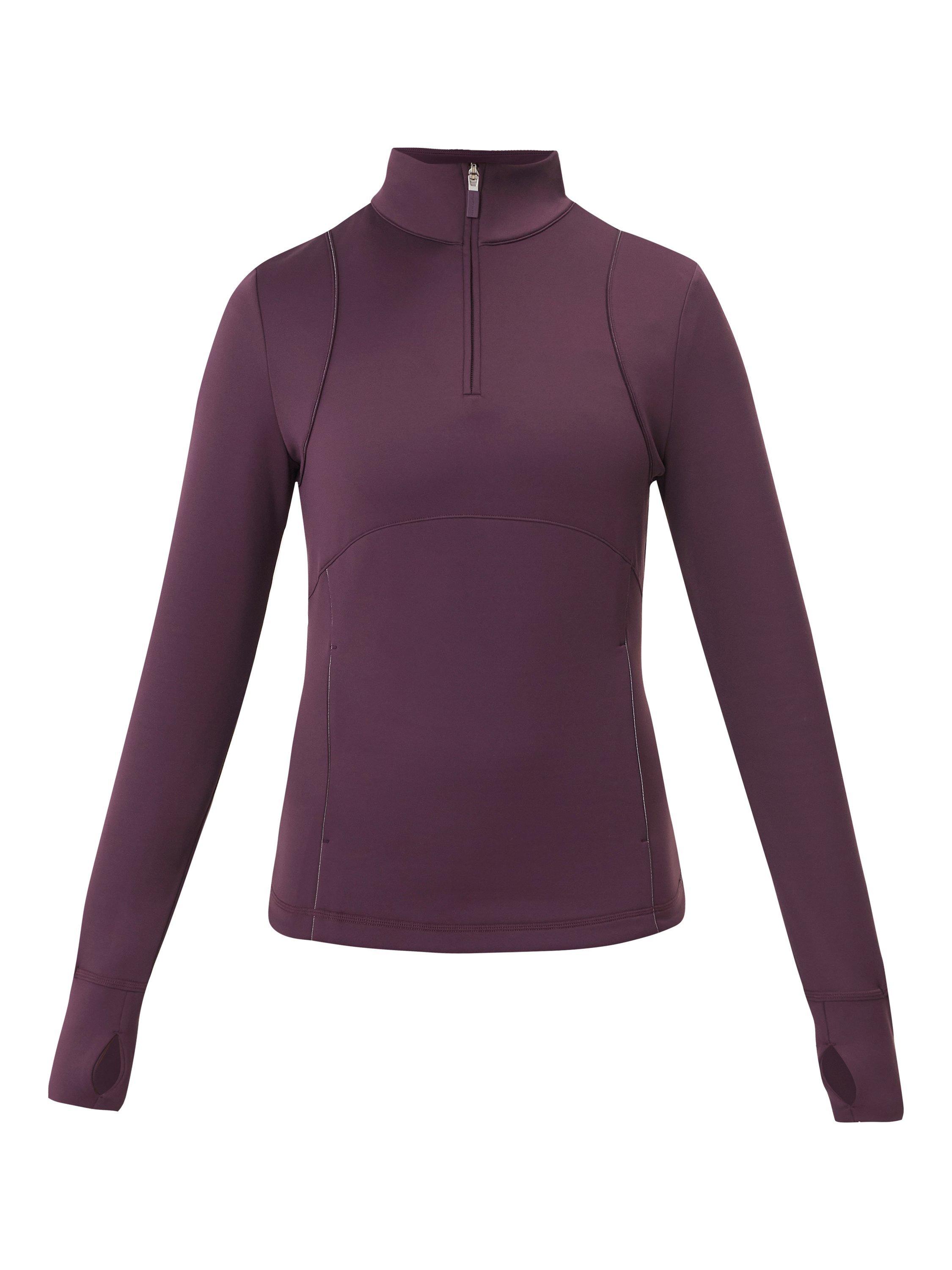 Product image 4 of 7, which shows Sweaty Betty Therma Half Zip Midlayer, Neptune Purple, XXS