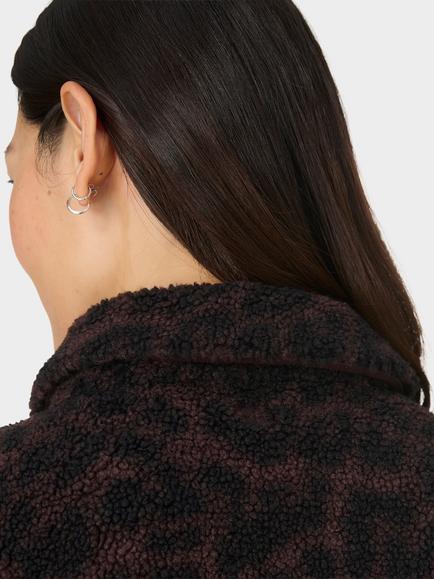 Sweaty Betty Plush Collared Fleece, Brown - view 2, Brown