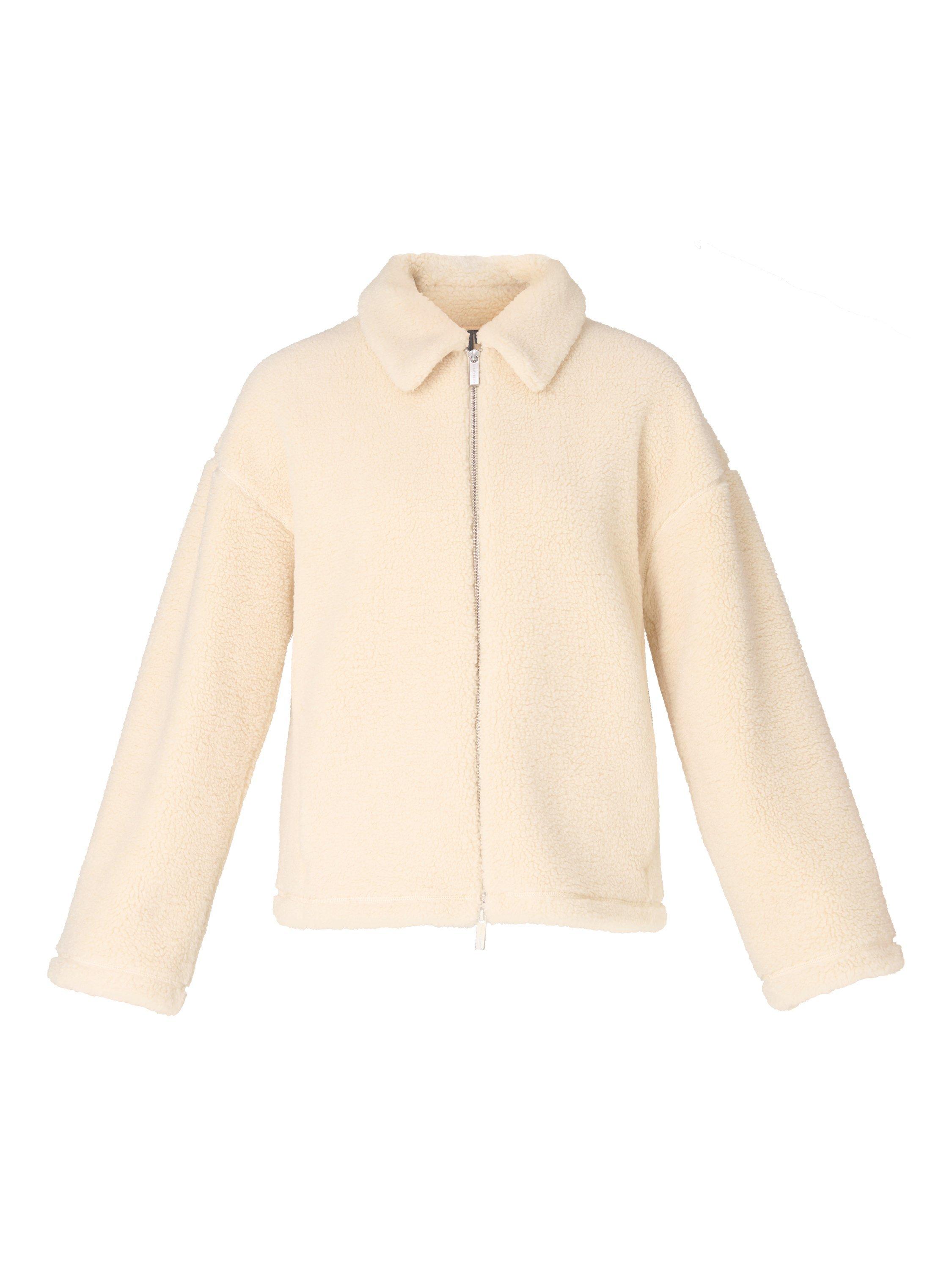 Product image 4 of 8, which shows Sweaty Betty Plush Collared Fleece, Beige, XS