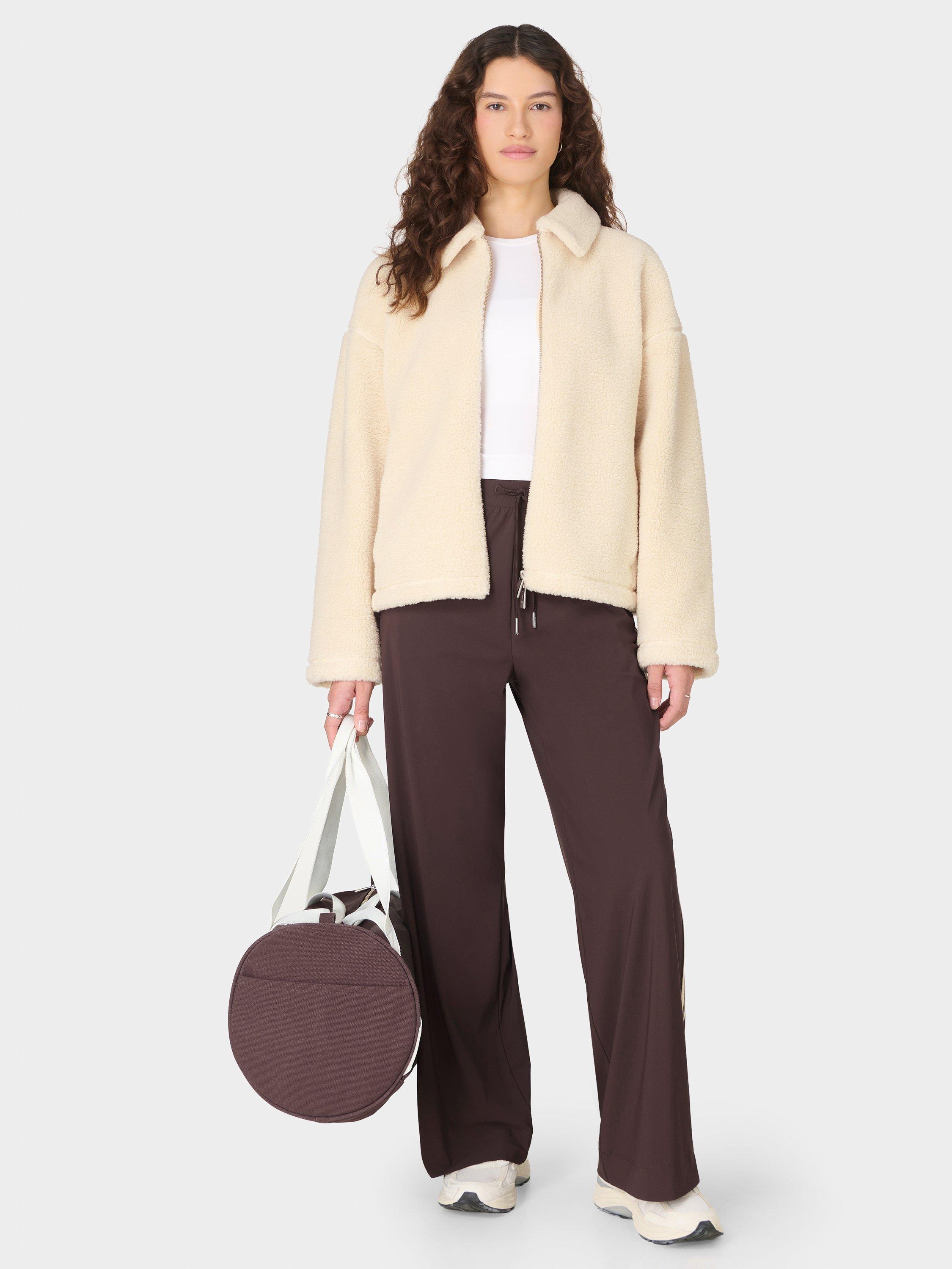 Product image 7 of 8, which shows Sweaty Betty Plush Collared Fleece, Beige, XS