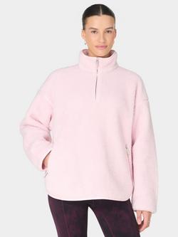 Sweaty Betty Plush Half Zip Fleece, Frost Pink, Frost Pink