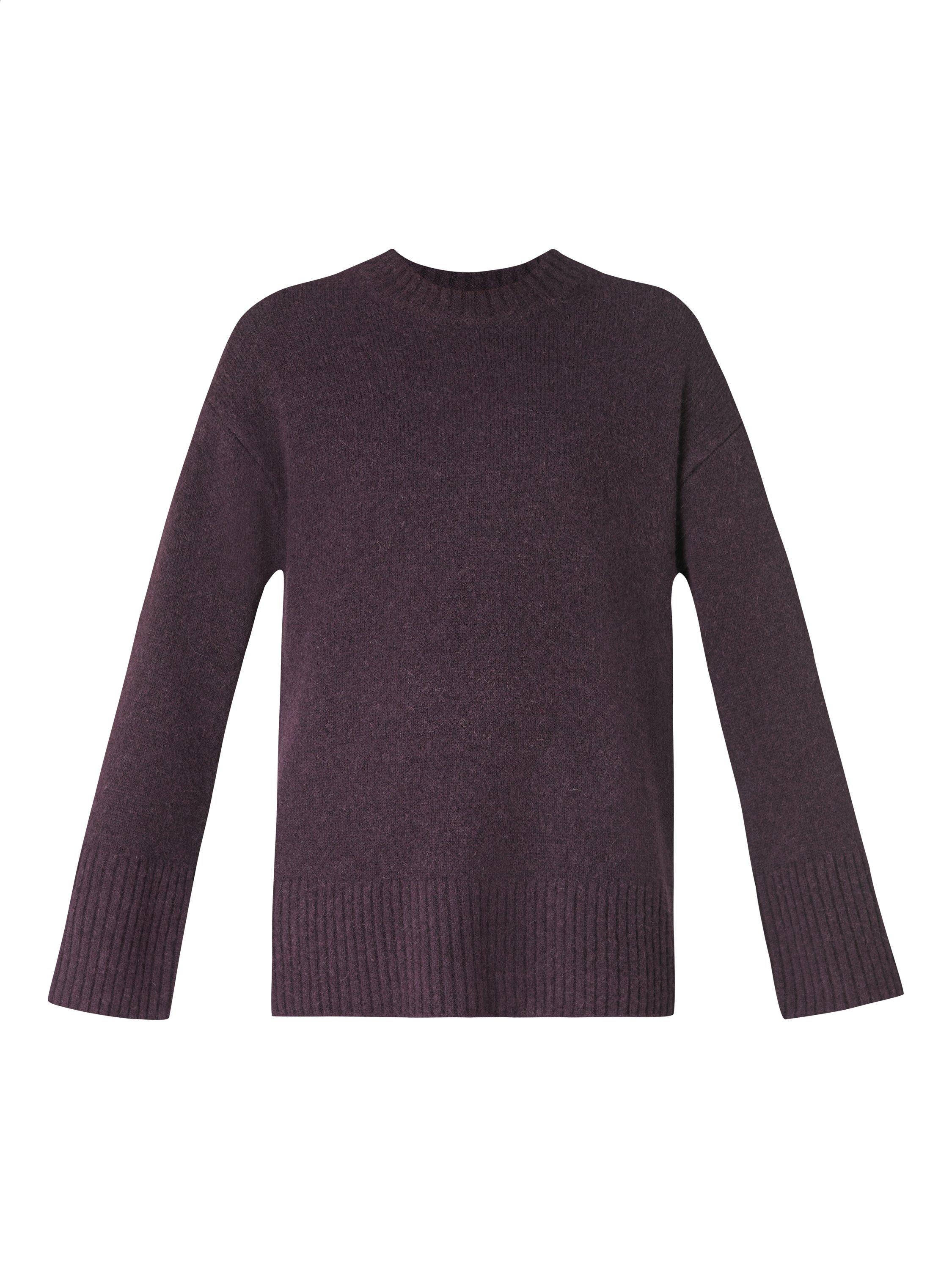 Product image 4 of 6, which shows Sweaty Betty Alpine Crew Neck Wool Blend Jumper, Neptune Purple, XXS