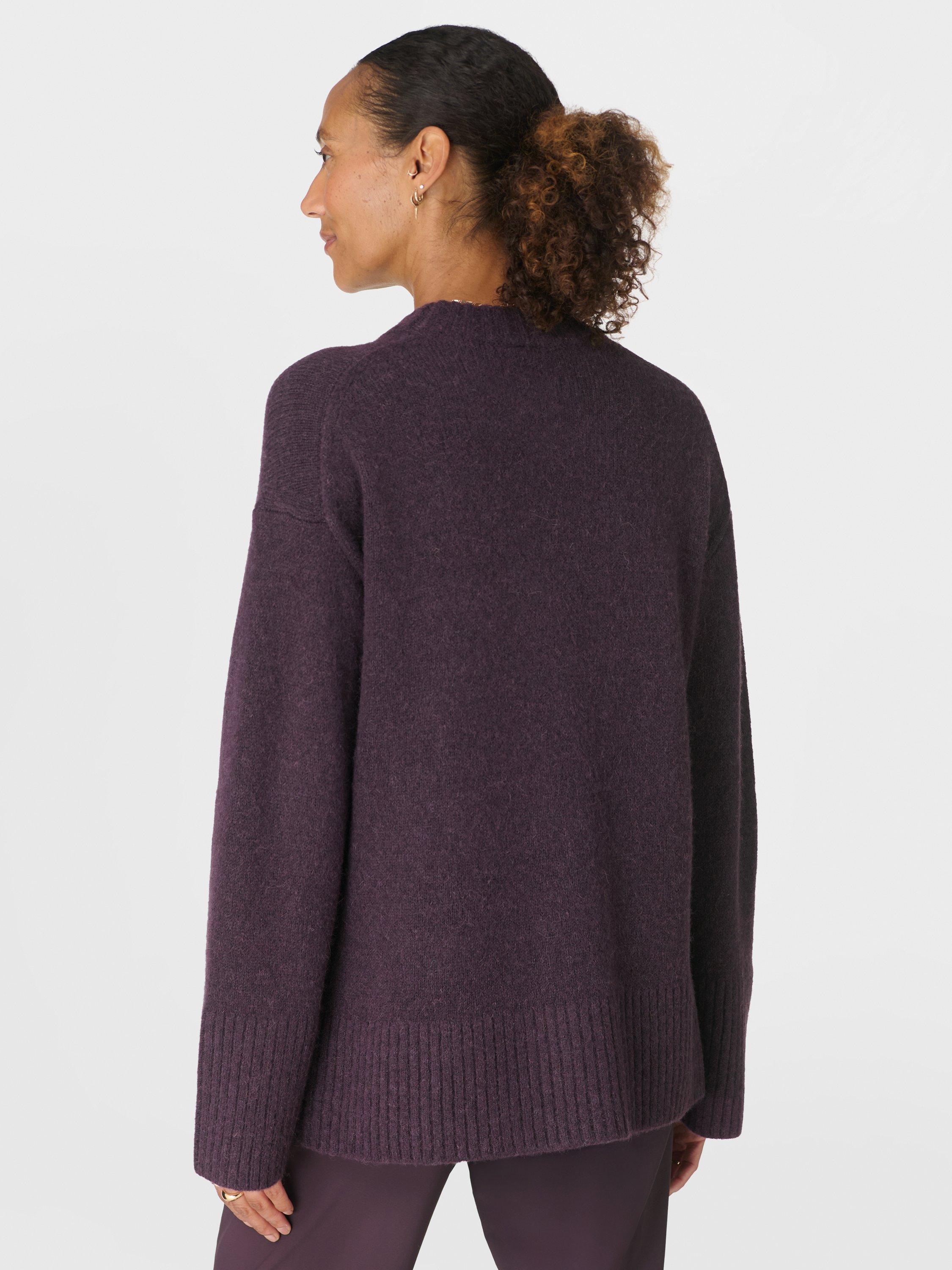 Product image 5 of 6, which shows Sweaty Betty Alpine Crew Neck Wool Blend Jumper, Neptune Purple, XXS