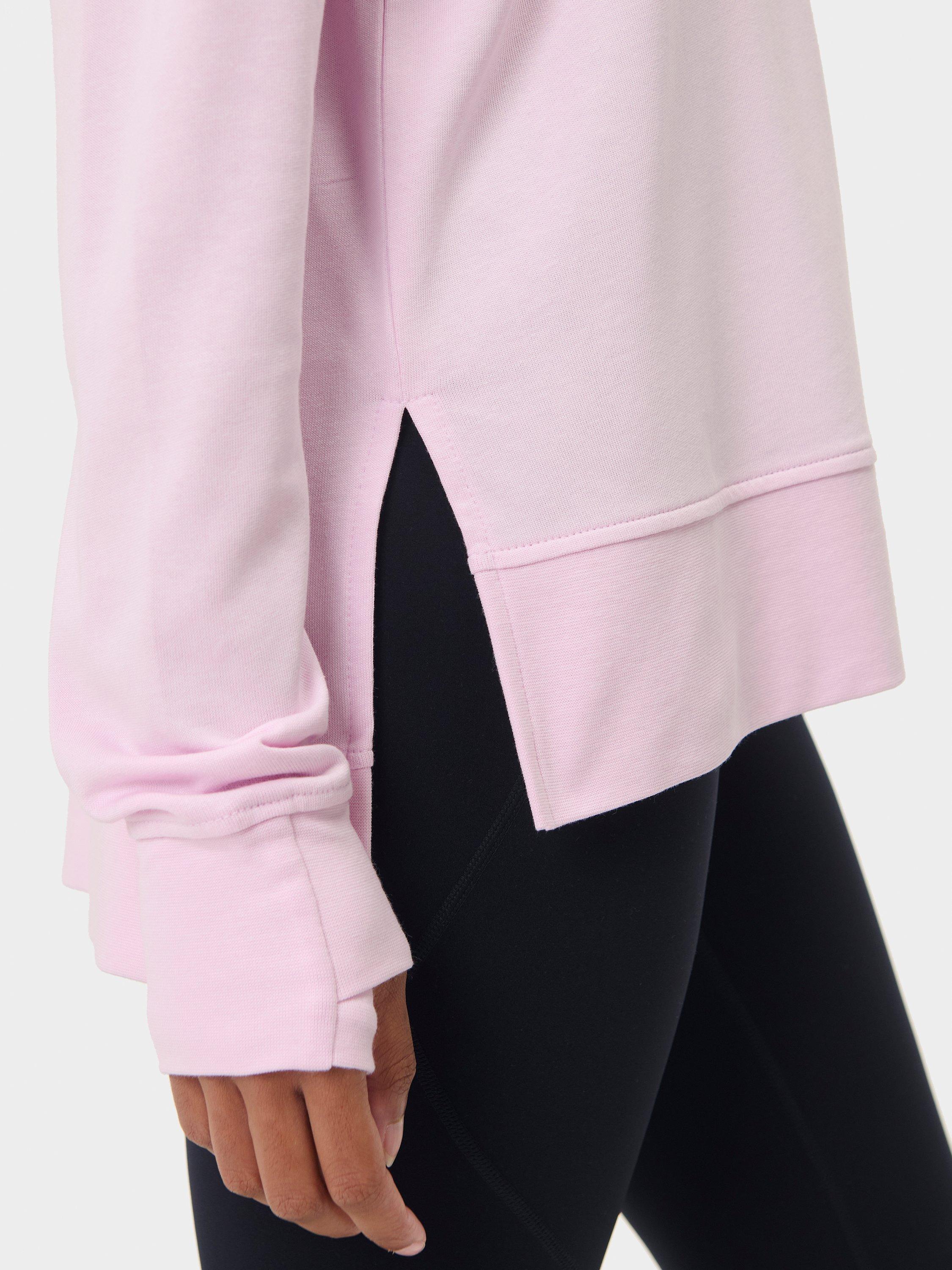Product image 2 of 7, which shows Sweaty Betty After Class Longline Sweatshirt, Frost Pink, L