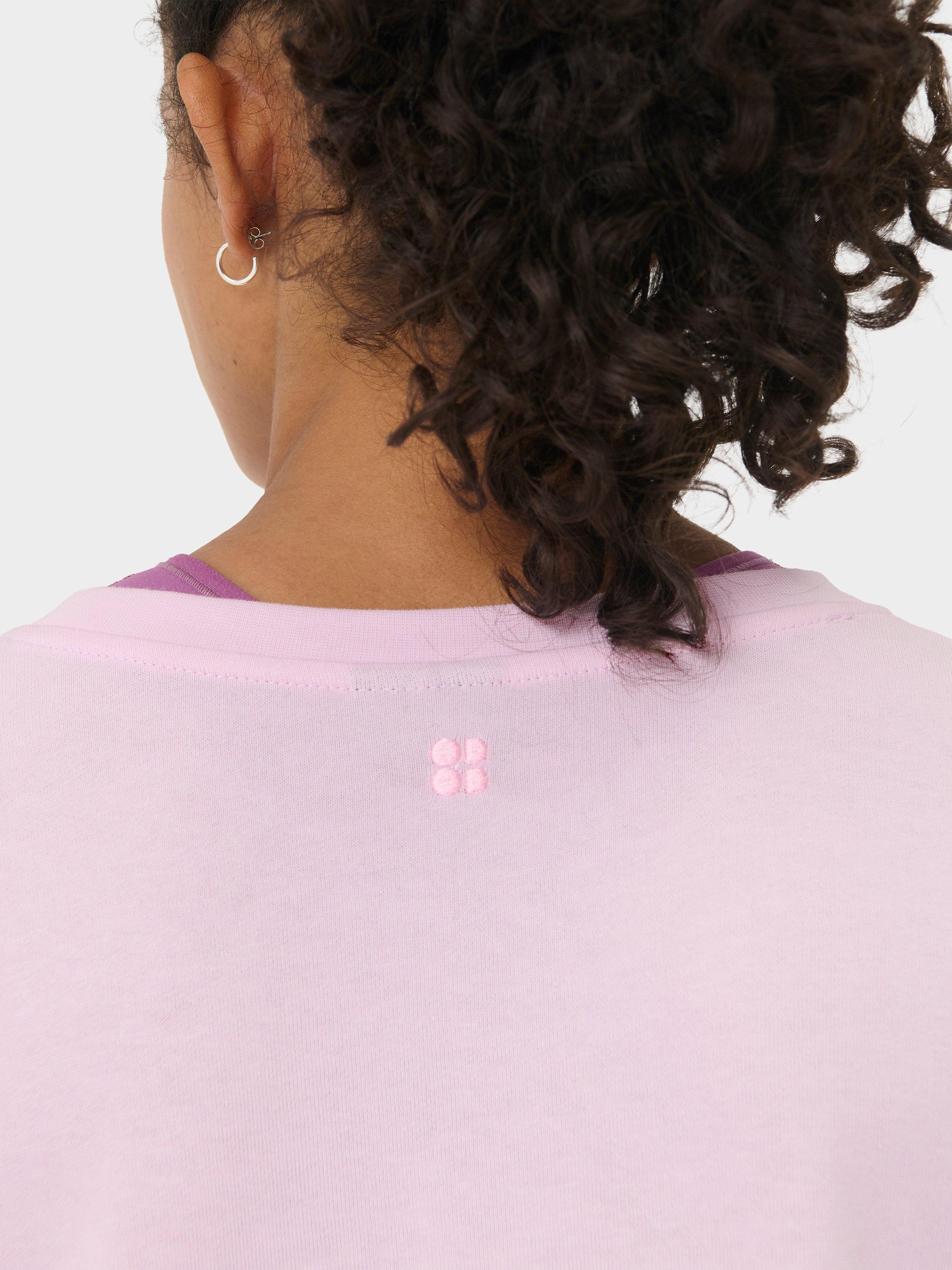 Product image 3 of 7, which shows Sweaty Betty After Class Longline Sweatshirt, Frost Pink, L