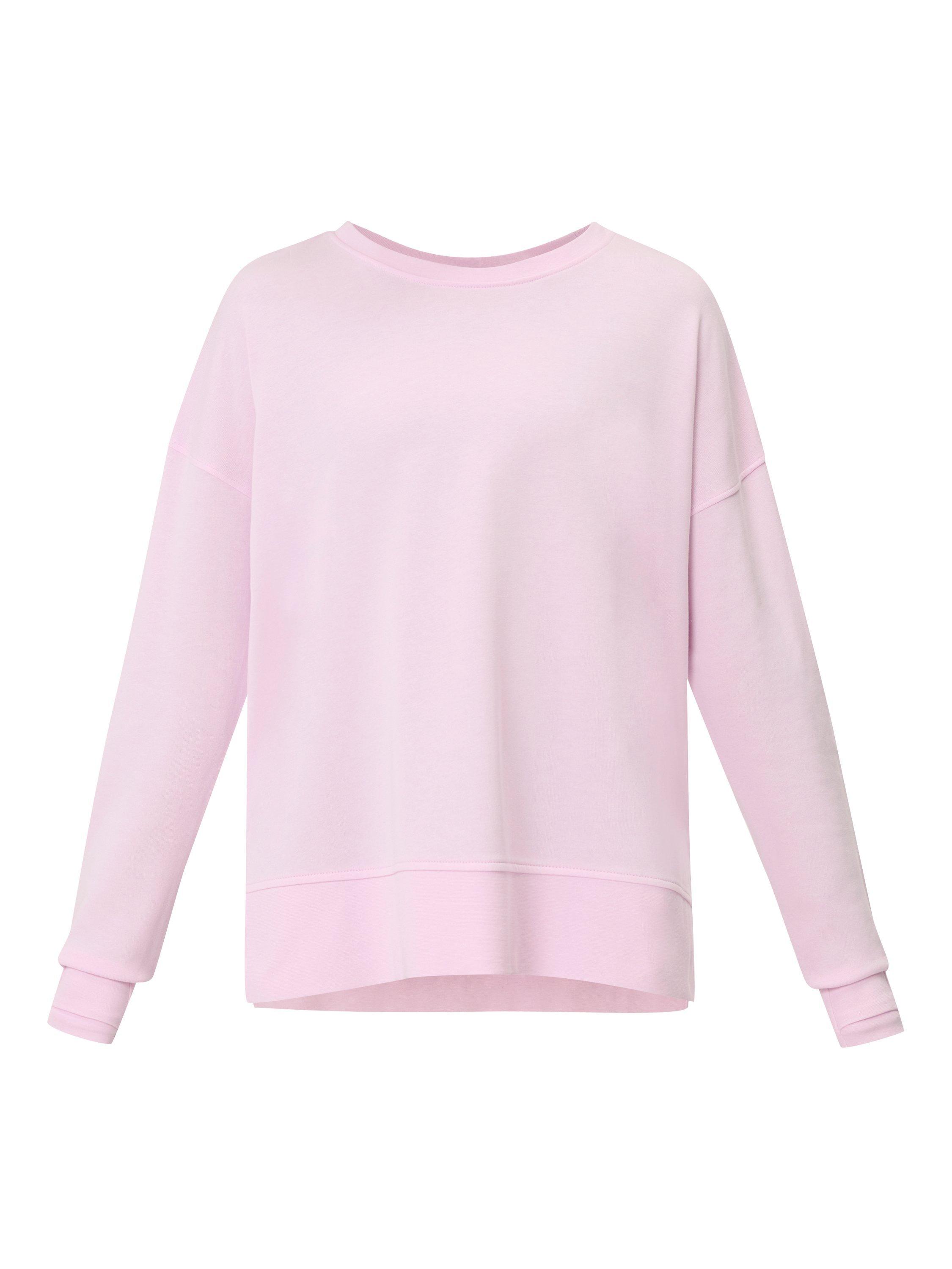 Product image 4 of 7, which shows Sweaty Betty After Class Longline Sweatshirt, Frost Pink, L