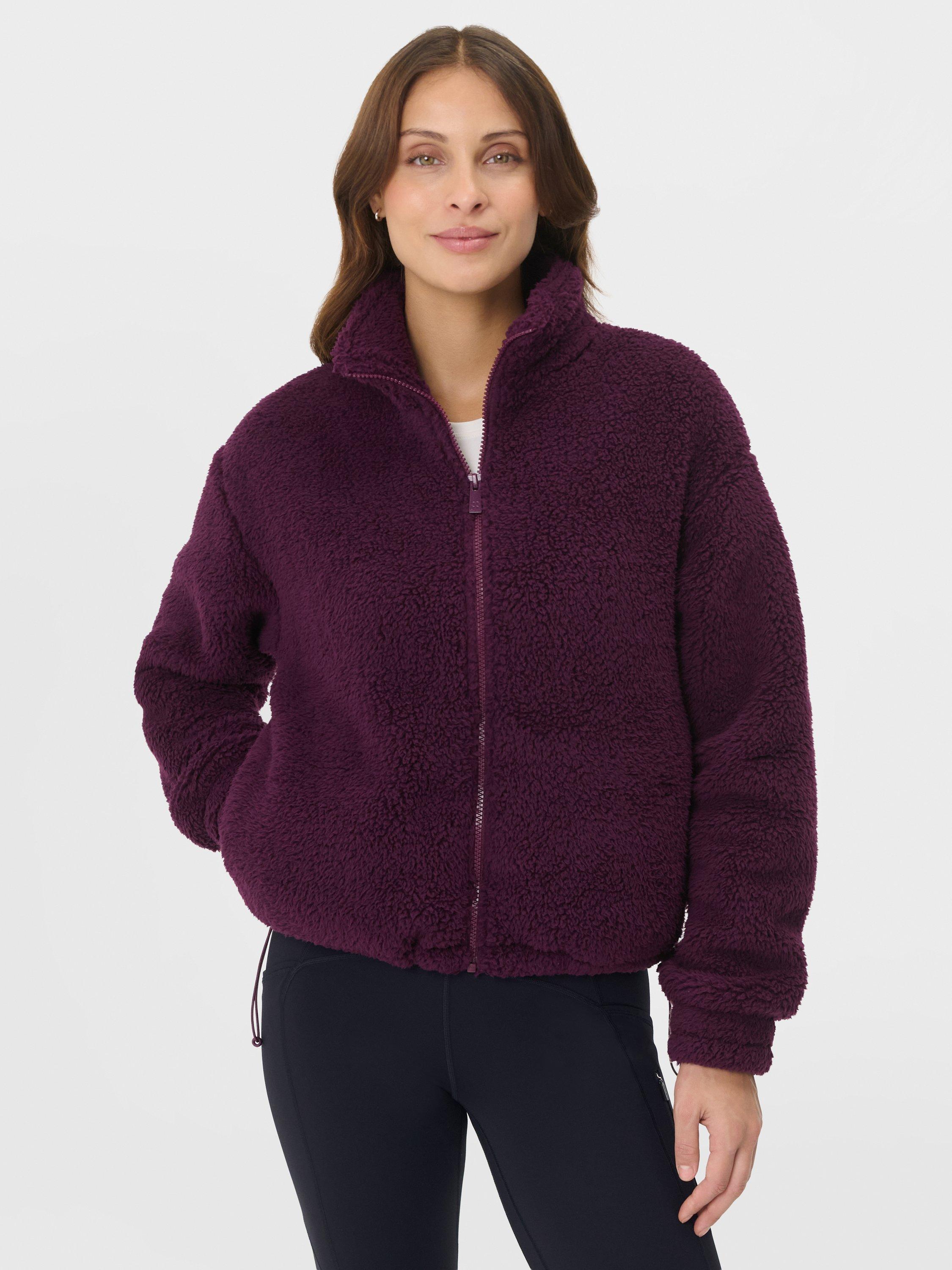 Sweaty Betty Canyon Fleece Zip Up Jumper, Plum Purple