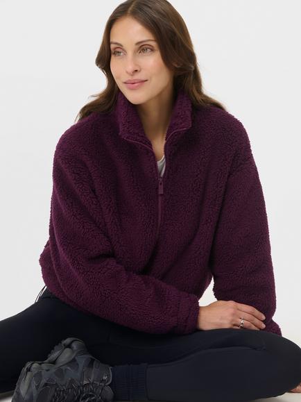 Sweaty Betty Canyon Fleece Zip Up Jumper, Plum Purple - view 2, Plum Purple