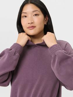 Sweaty Betty Sand Wash CloudWeight Cropped Hoodie, Neptune Purple - view 2, Neptune Purple