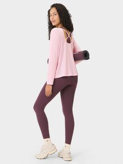 Sweaty Betty Soft Flow Strappy Back Boxy Long Sleeve Top, Nerine Pink - view 2, Nerine Pink