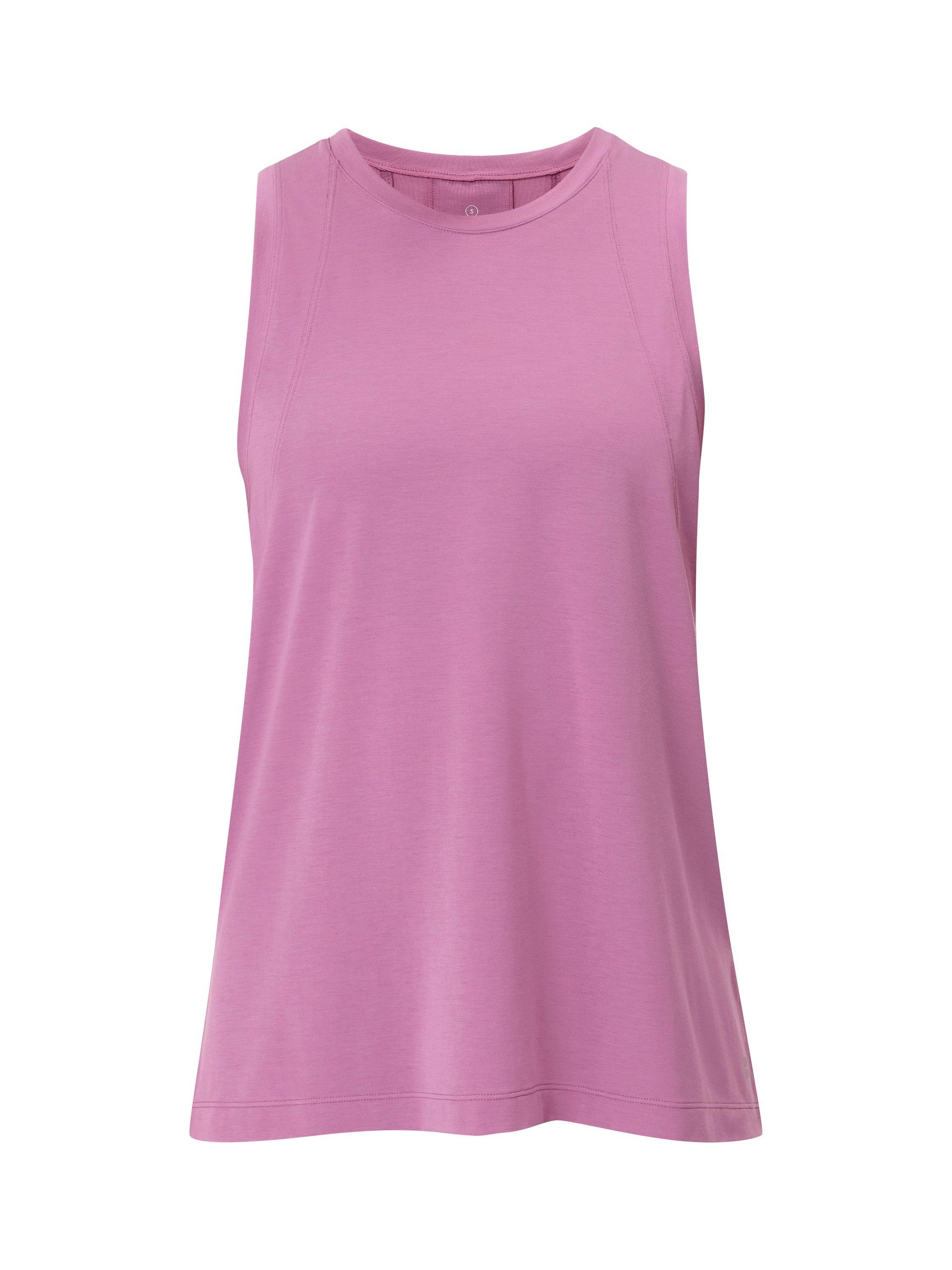 Product image 4 of 7, which shows Sweaty Betty Soft Flow Studio Longline Tank Top, Argyle Purple, S