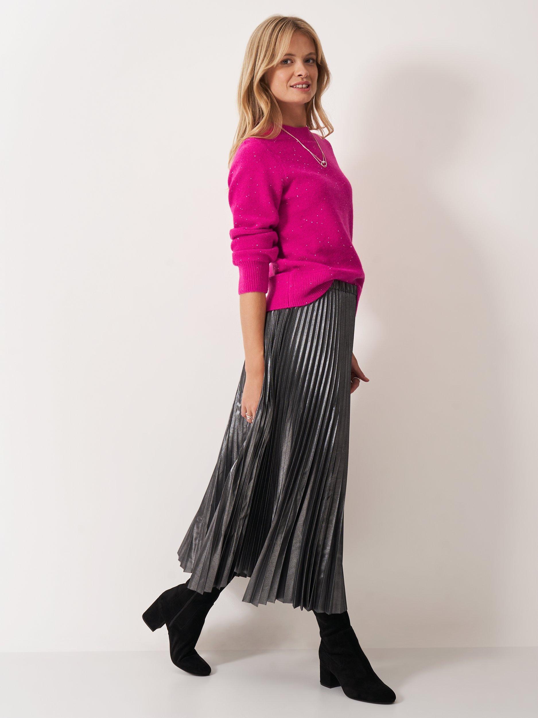 Product image 3 of 5, which shows Crew Clothing Glitterball Crew Neck Jumper, Pink, 10