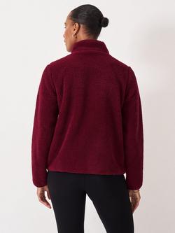 Crew Clothing Borg Zip Through Fleece, Dark Red - view 2, Dark Red