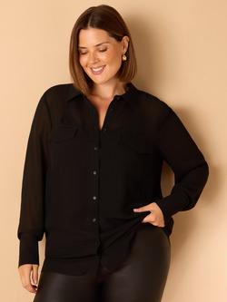 Live Unlimited Curve Patch Pocket Shirt, Black, Black