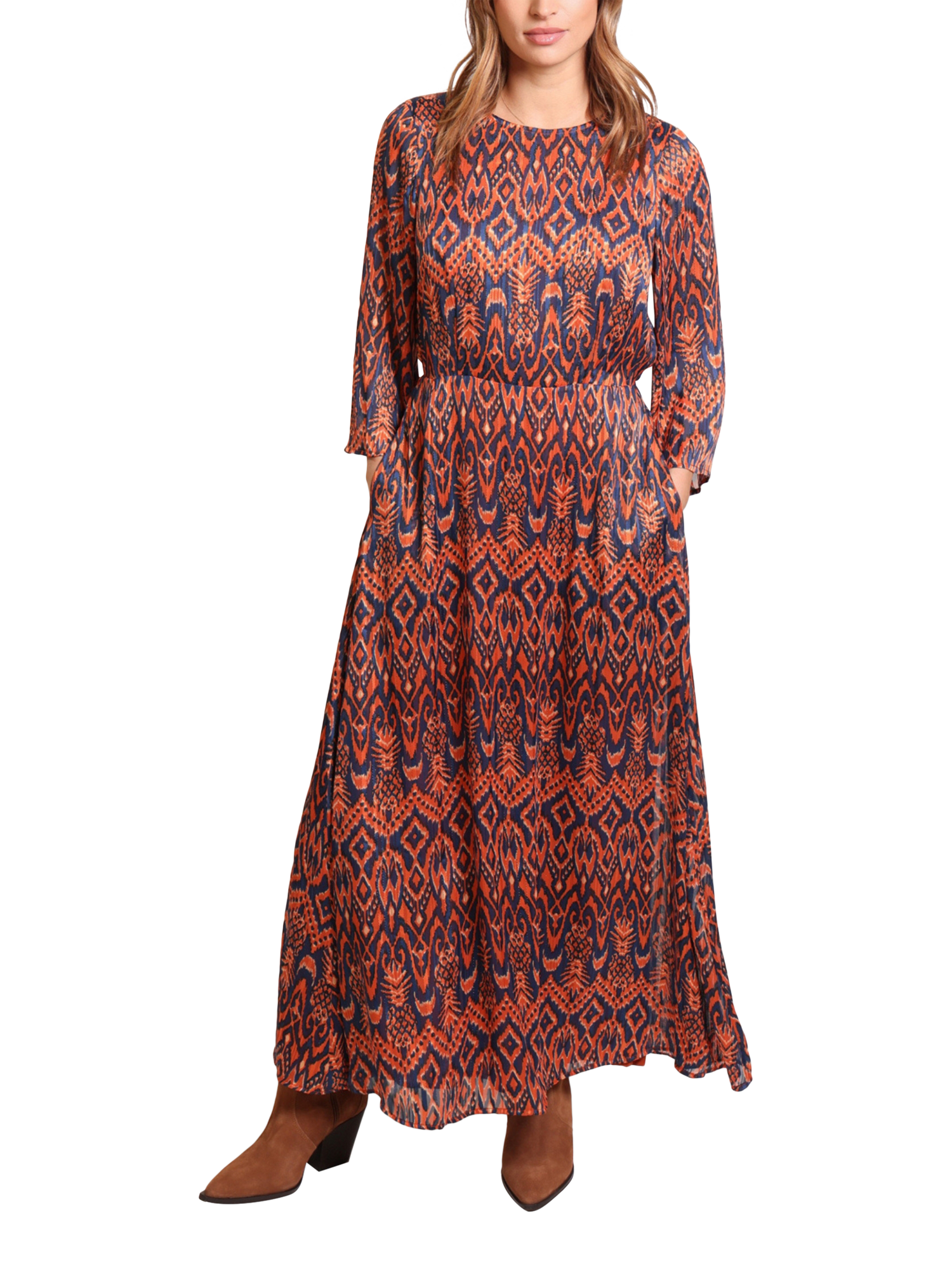 Product image 1 of 5, which shows Traffic People Millie Boho Maxi Dress, Rust, XS
