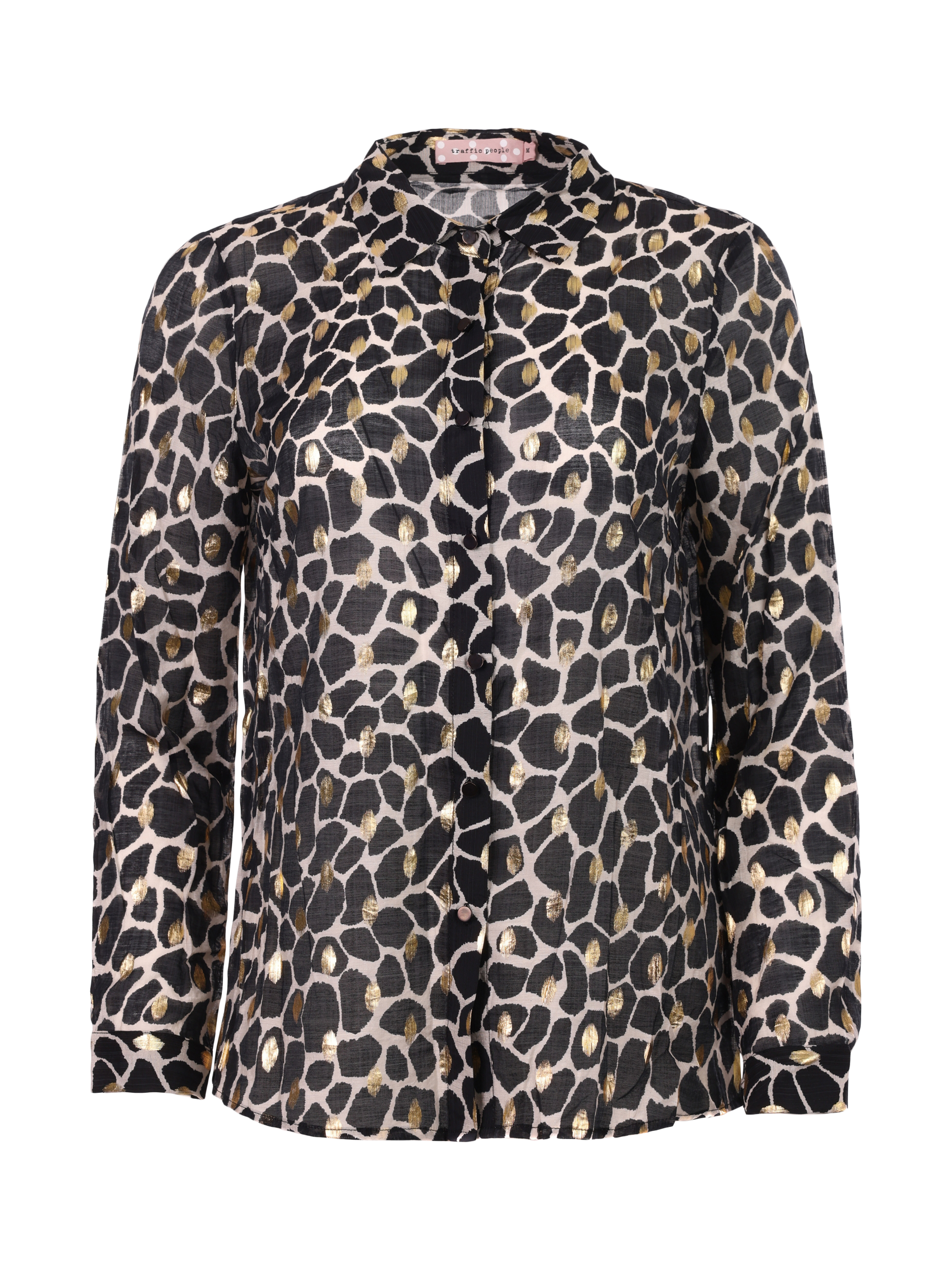 Product image 3 of 4, which shows Traffic People Stepping Stones Shirt, Black, XS