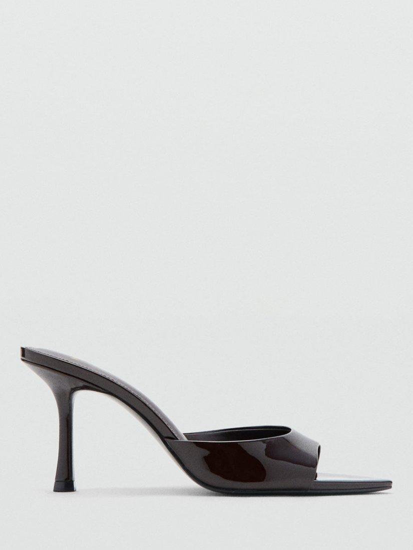 Product image 1 of 5, which shows Mango Pepygr Patent High Heeled Sandals, Dark Red, 2