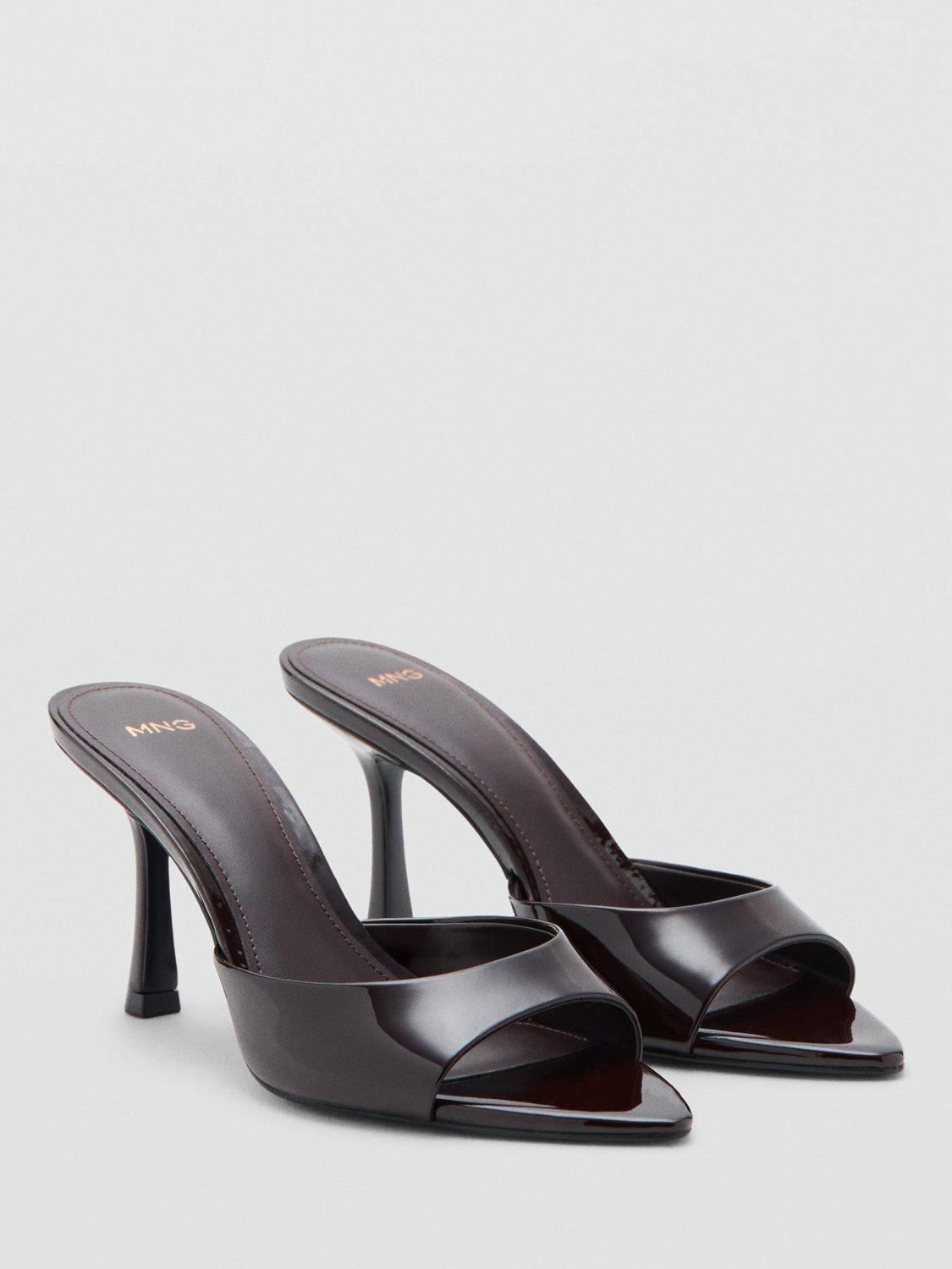 Product image 2 of 5, which shows Mango Pepygr Patent High Heeled Sandals, Dark Red, 2