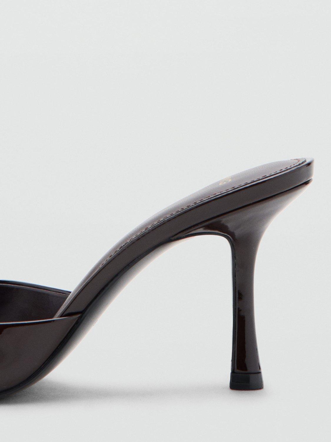 Product image 3 of 5, which shows Mango Pepygr Patent High Heeled Sandals, Dark Red, 2