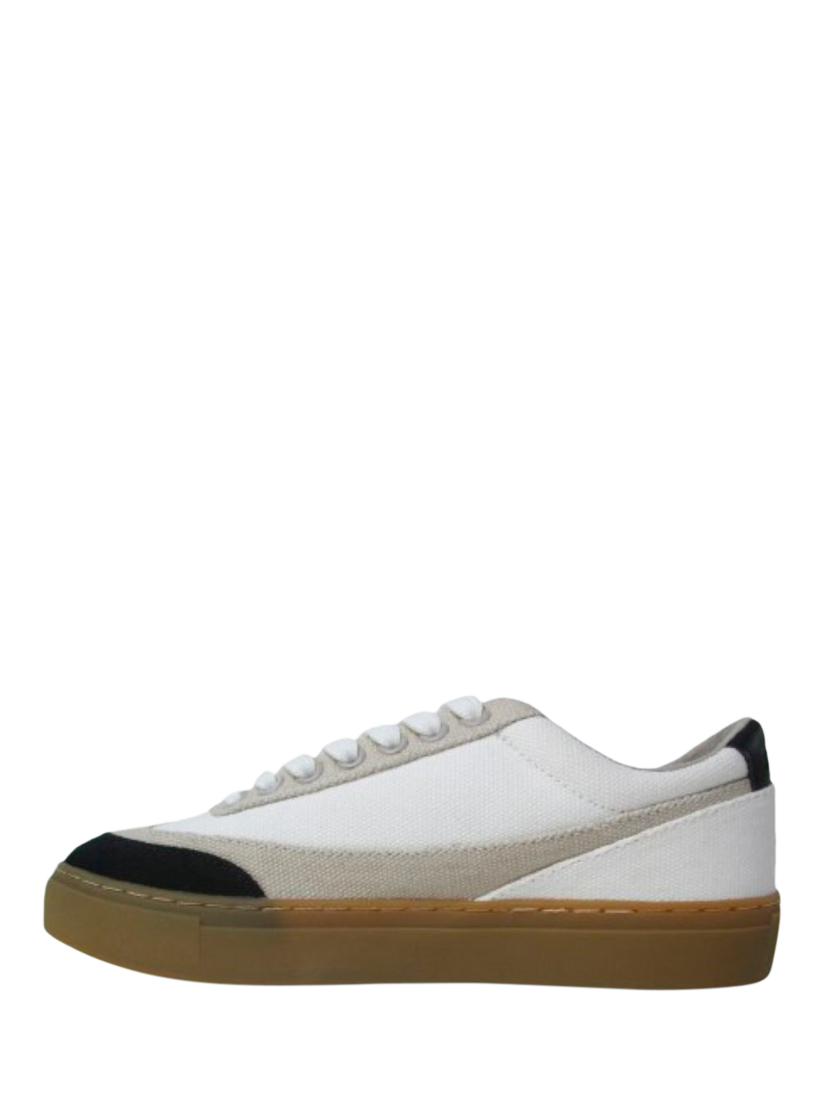 Product image 2 of 2, which shows RATION.L R-Hope Lace Up Trainers, White/Navy, 3