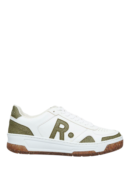 RATION.L R-Thrive Unisex Trainers made from Recycled Padel & Tennis Balls, White/Green, White/Green