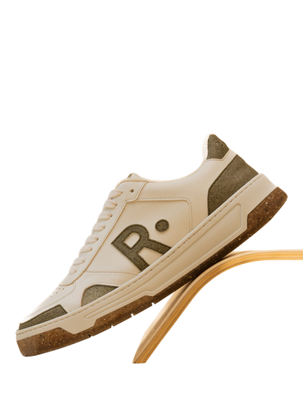 RATION.L R-Thrive Unisex Trainers made from Recycled Padel & Tennis Balls, White/Green - view 2, White/Green