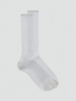 Mango Lucinda Sparkle Ribbed Socks, Grey