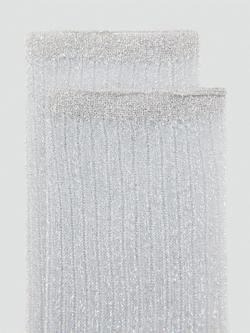 Mango Lucinda Sparkle Ribbed Socks - view 2, Grey