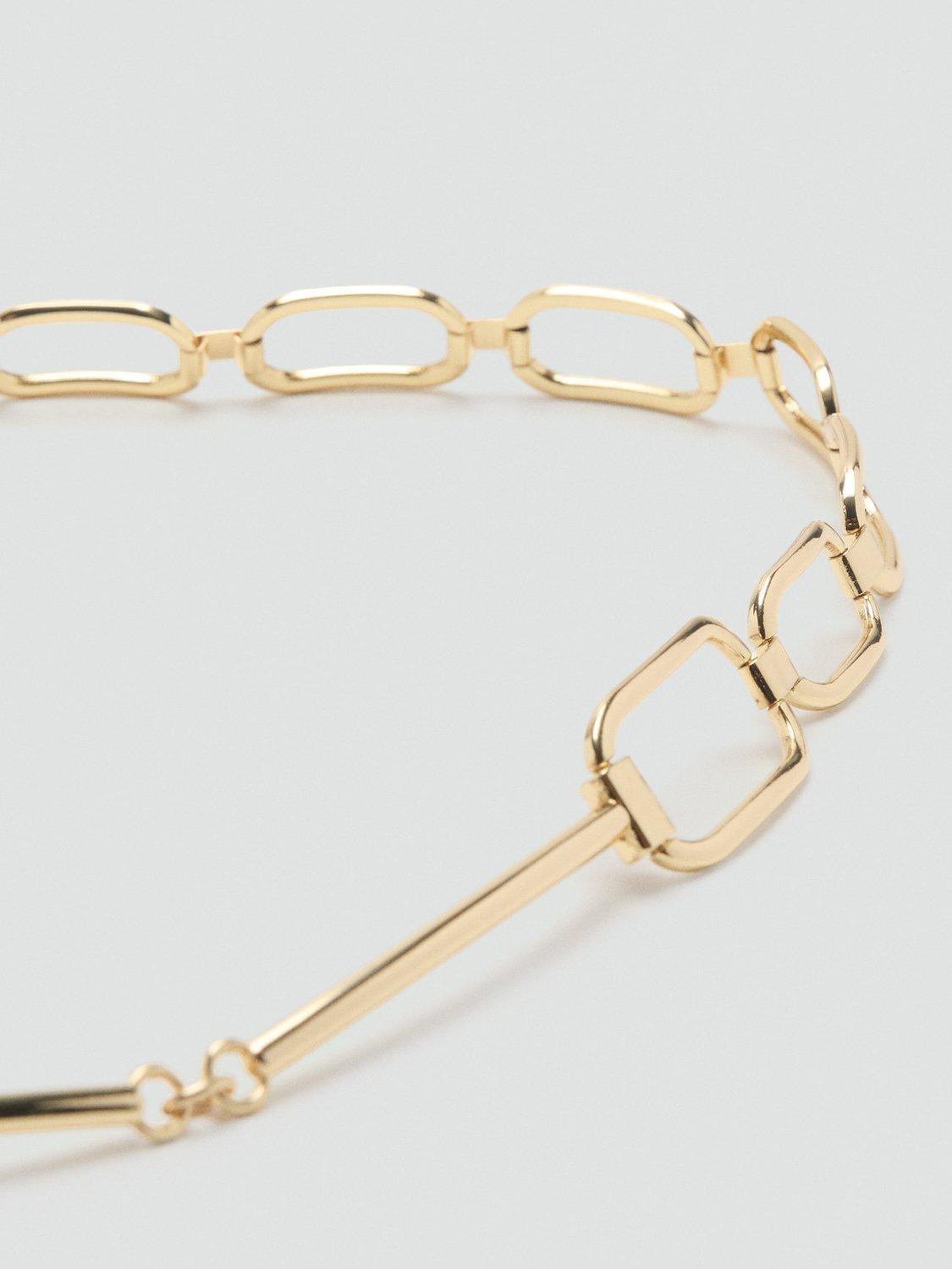 Product image 2 of 4, which shows Mango Chain Skinny Belt, Gold, M