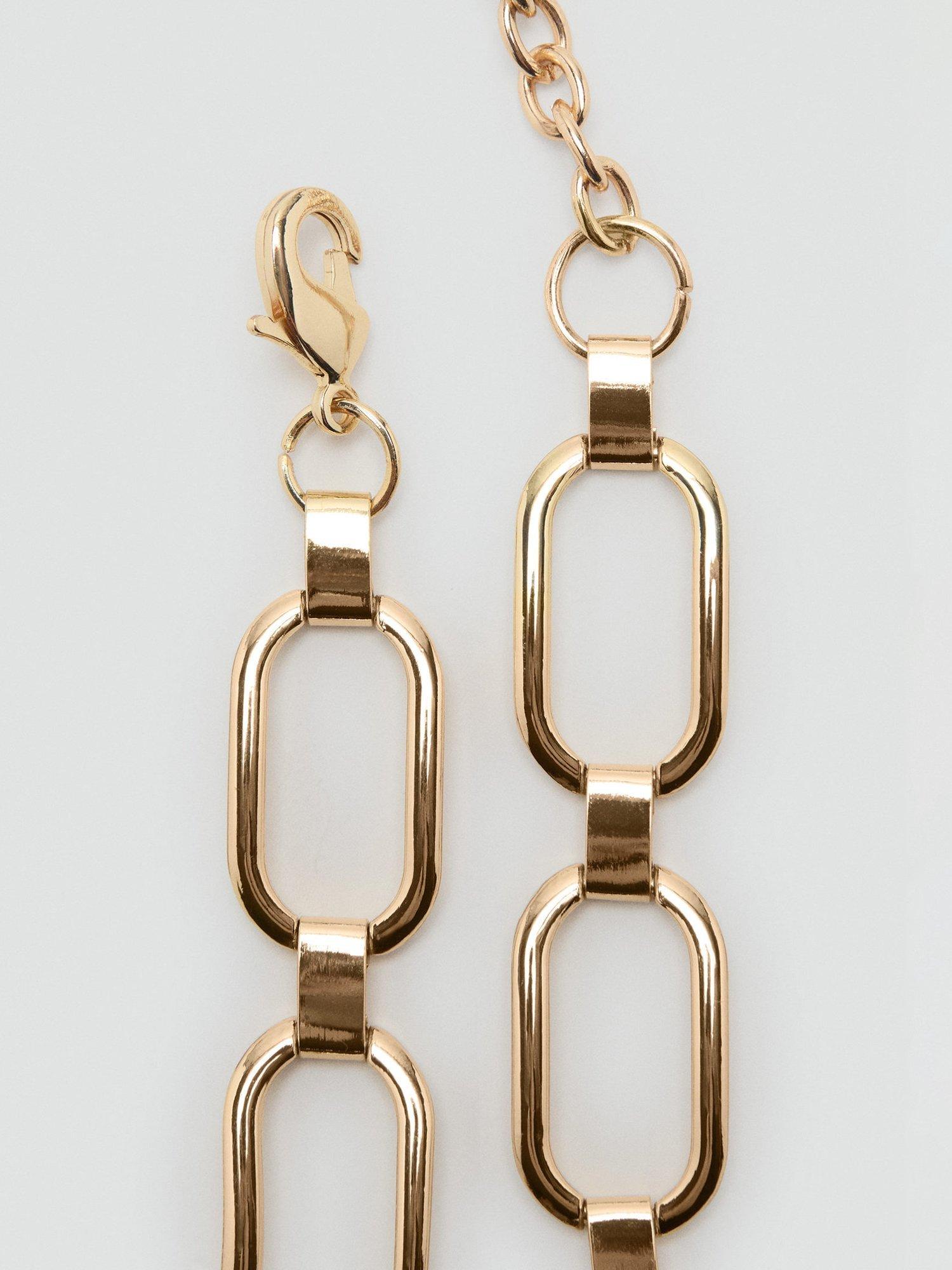 Product image 3 of 4, which shows Mango Chain Skinny Belt, Gold, M