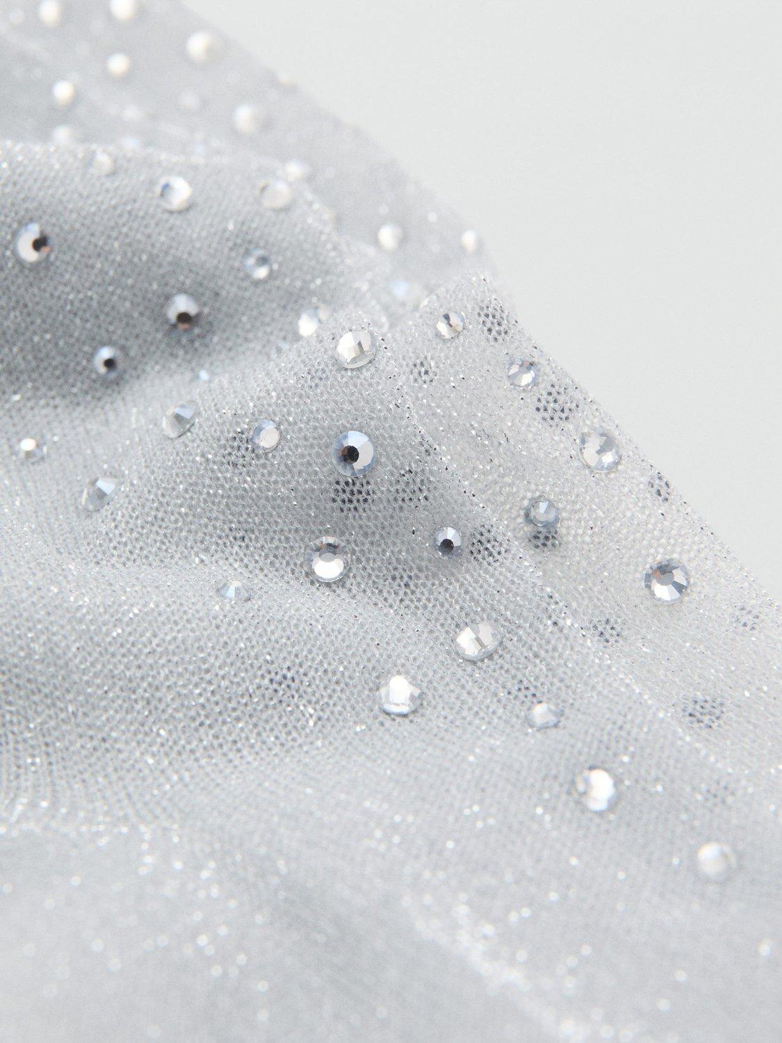 Product image 4 of 4, which shows Mango Lila Embellished Socks, Grey, One Size