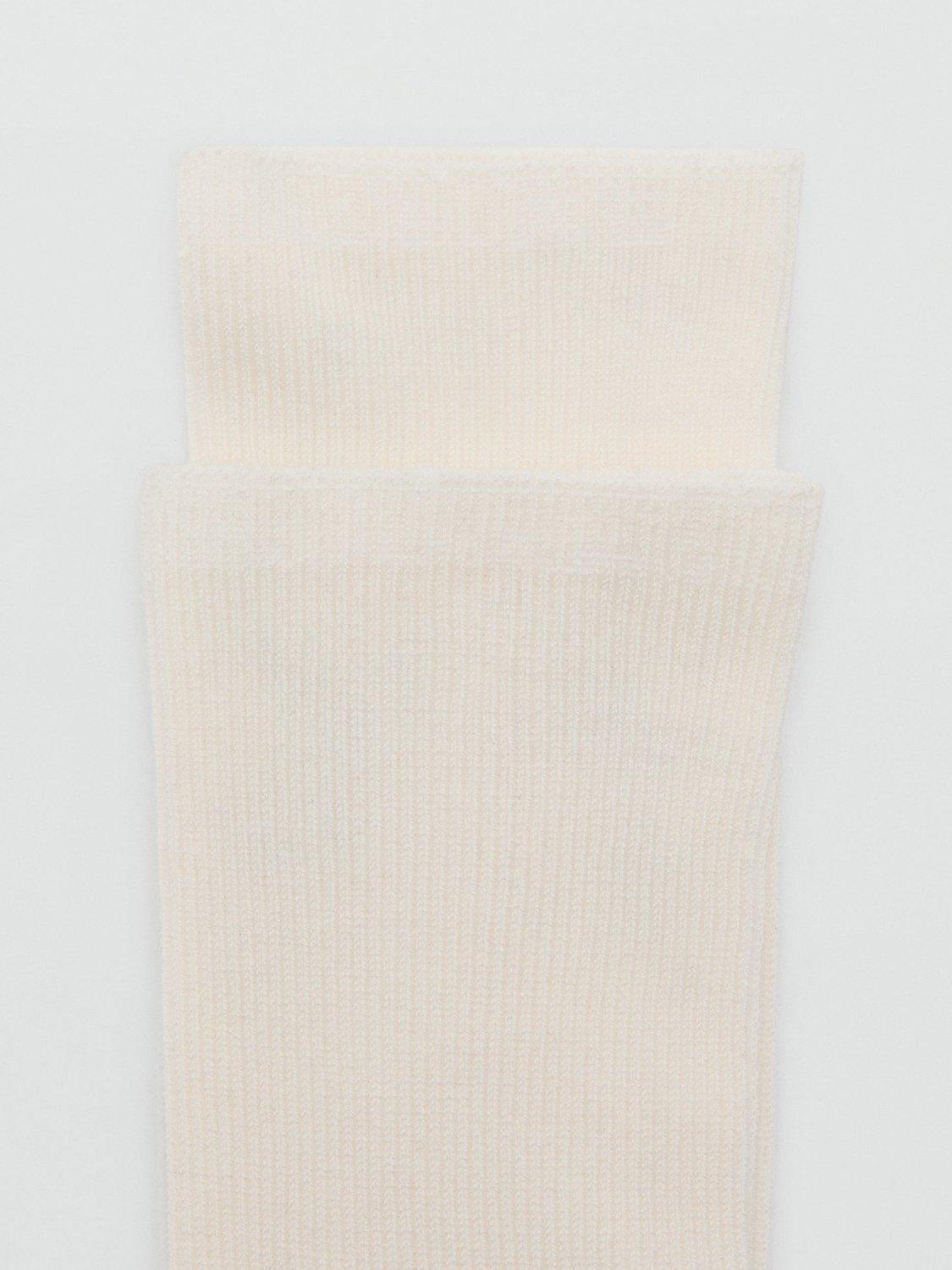 Product image 3 of 3, which shows Mango Velol Ribbed Socks, Light Beige, One Size