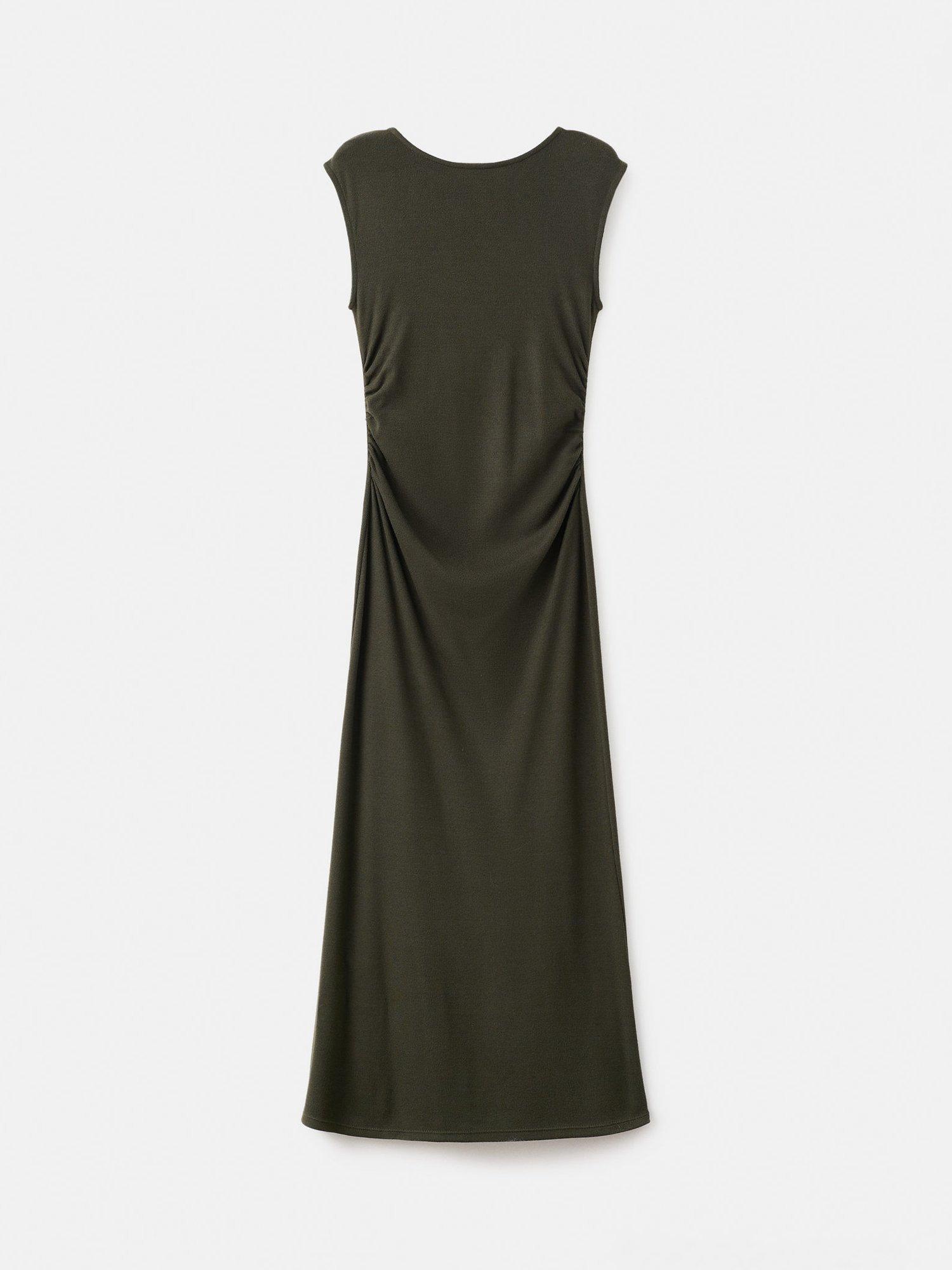 Product image 1 of 8, which shows Mango Basilea Sleeveless Dress, Beige/Khaki, 6