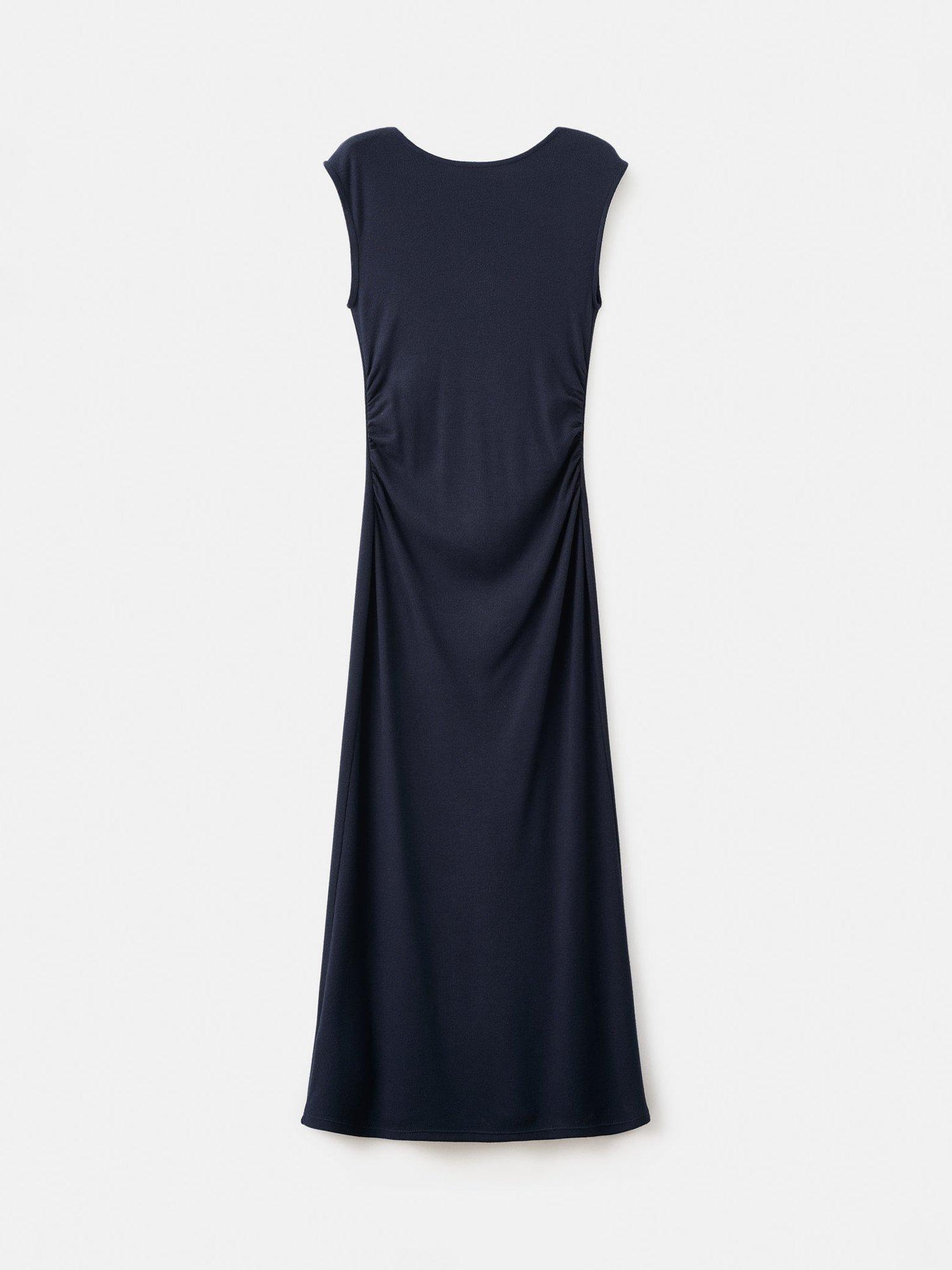 Product image 3 of 8, which shows Mango Basilea Sleeveless Dress, Navy, 10