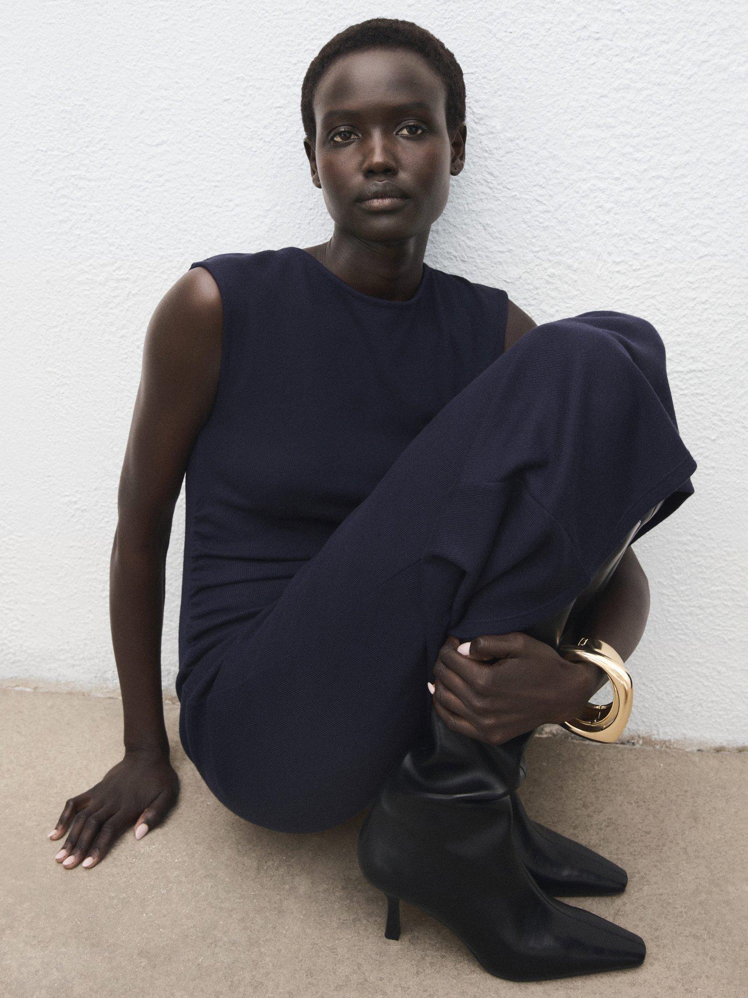 Product image 7 of 8, which shows Mango Basilea Sleeveless Dress, Navy, 10